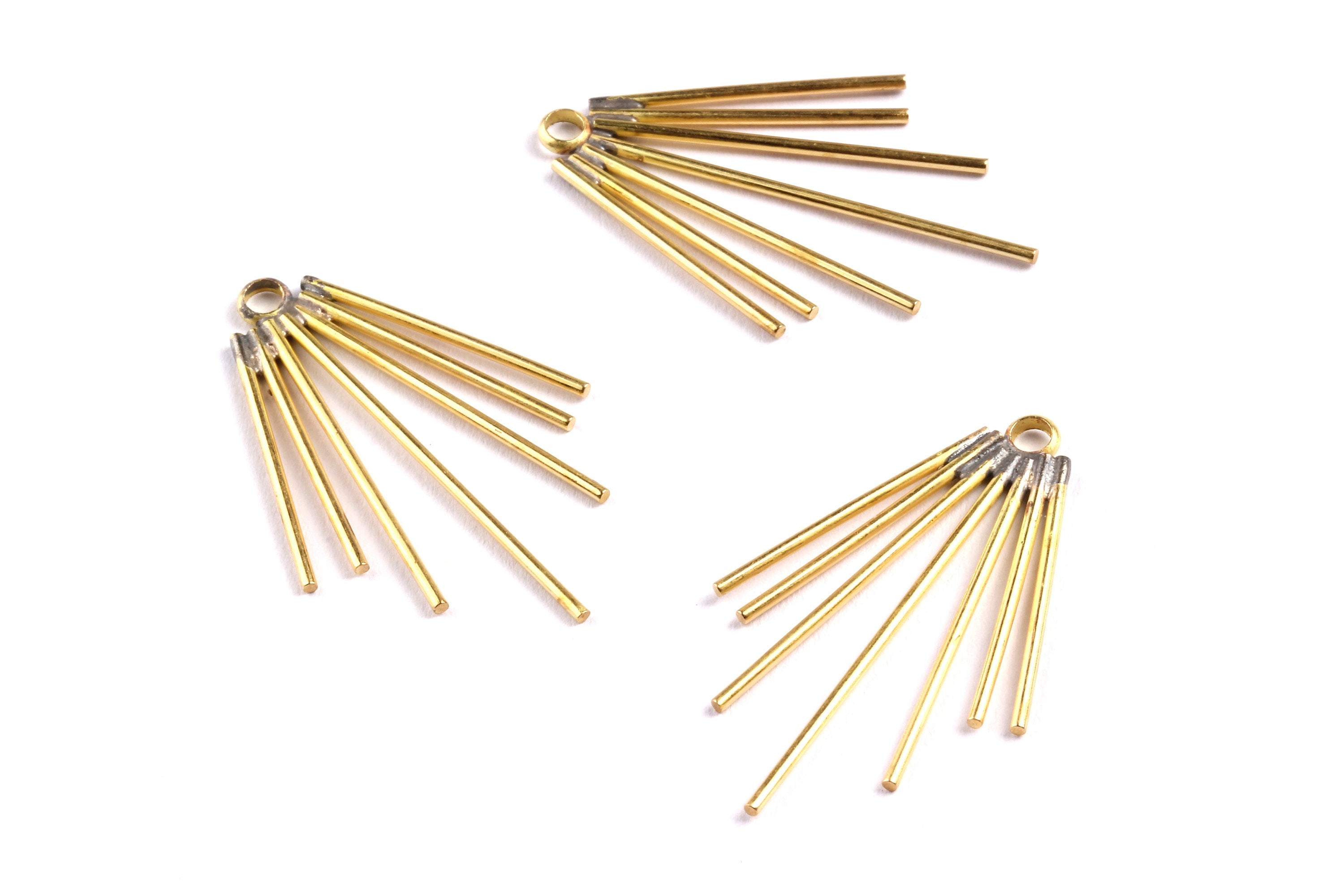 Brass Fringe Charms - Raw Brass Fringe Charms - Earring Findings - Jewelry Supplies - 33x22x1mm - PP1329 - DOMEDBAZAAR