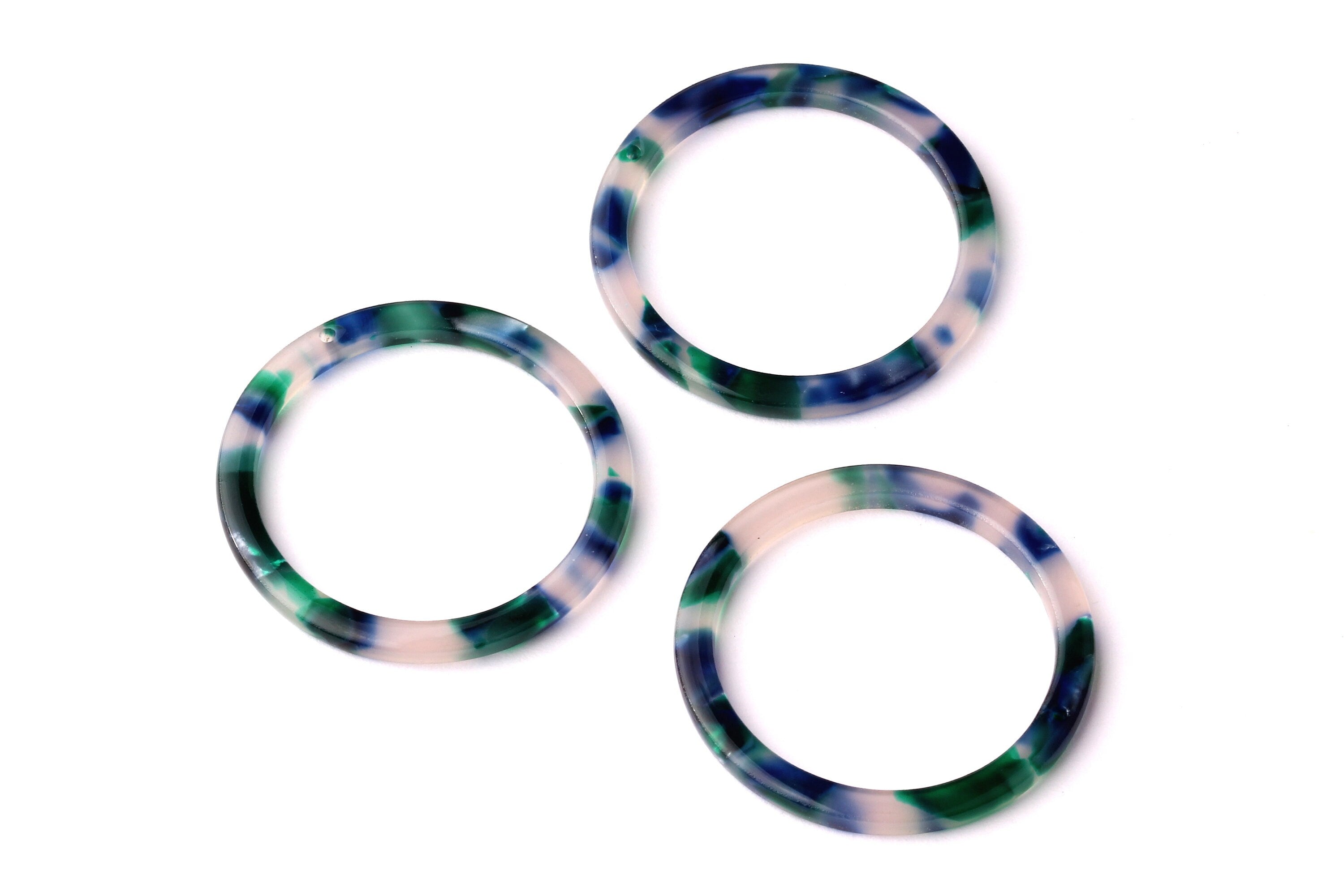 Acetate Circle Charms - Circle Earrings and Pendant - Earring Findings - Jewelry Supplies - Color Code: A18 - 32x2.5mm - AC1043G - DOMEDBAZAAR
