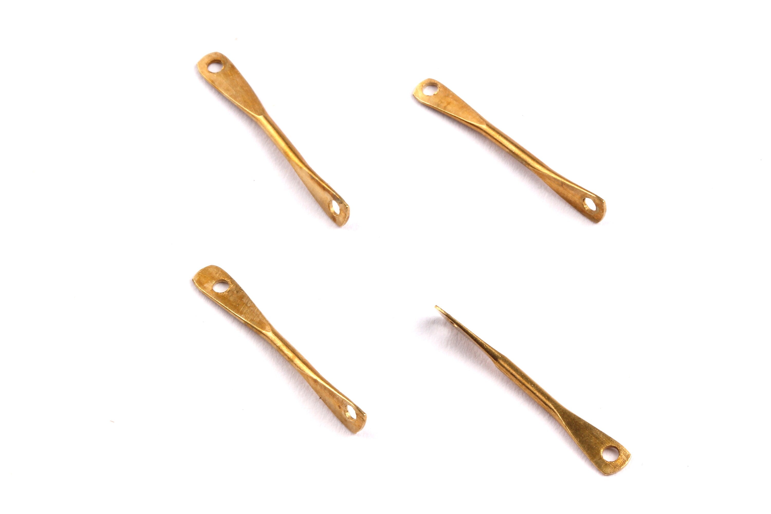 Brass Hammered Connector- Raw Brass Connector - Jewelry Supplies - 47x21x0.95mm - PP1345 - DOMEDBAZAAR