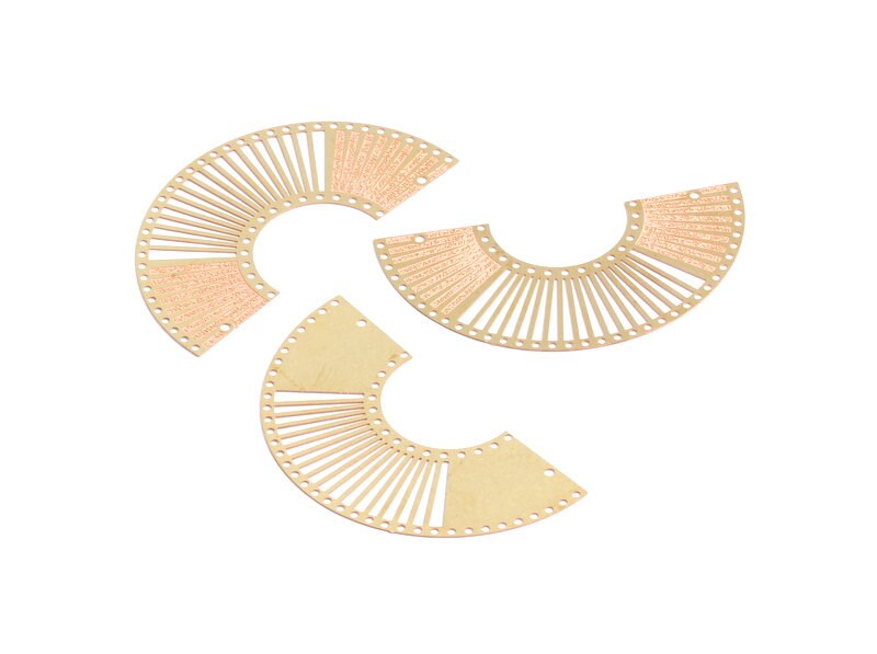 Raw Brass Fan Shaped Brass Necklace Charms - Raw Brass Semicircle Shaped Connector - Jewelry Supplies - 33.6x61.8x0.3mm - JJA3879 - DOMEDBAZAAR