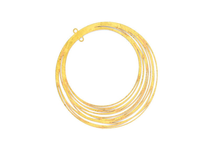 Raw Brass Circular Shaped Earring Charms - Hallow Out Earring Charms - Earring Findings - Jewelry Supplies - 51.5x49.7mm - JJB2685 - DOMEDBAZAAR