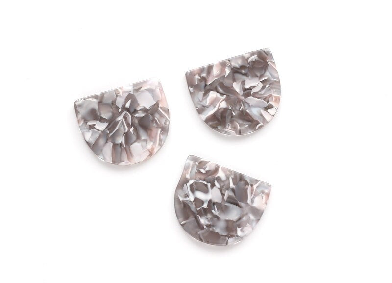 Acetate D Earring Charms - D Shaped Pendant- Earring Findings - Jewelry Supplies - Color Code: A20 - 29.5x34.3x2.48mm - AC1094E - DOMEDBAZAAR