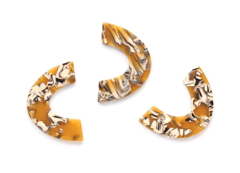 Acetate Large Arch Charms - Semi Oval and U Earrings and Pendant - Earring Findings - Color Code: A14 - 30.5x48.2x2.51mm - AC1095K - DOMEDBAZAAR