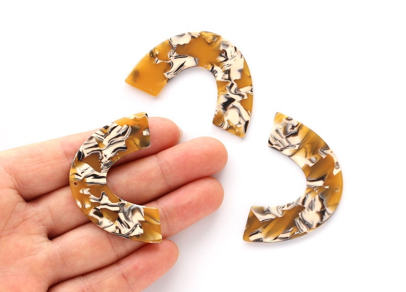 Acetate Large Arch Charms - Semi Oval and U Earrings and Pendant - Earring Findings - Color Code: A14 - 30.5x48.2x2.51mm - AC1095K - DOMEDBAZAAR