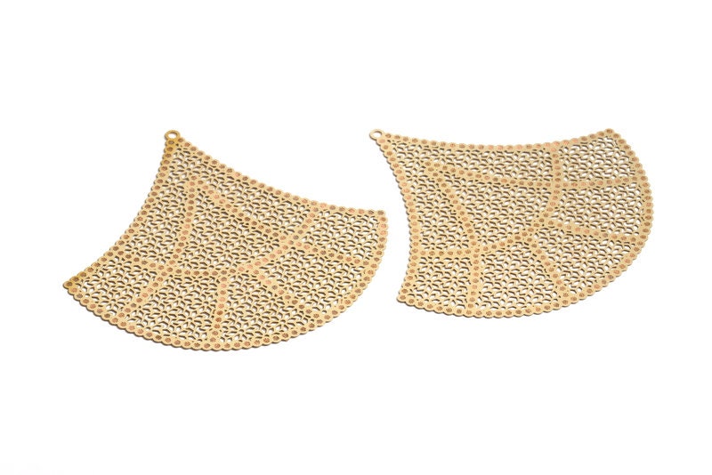 Raw Brass Hollow Out Earring Charms - Exaggerated Earring Charms - Earring Findings - Jewelry Supplies - 60.3x63.15x0.3mm - JJA4114 - DOMEDBAZAAR