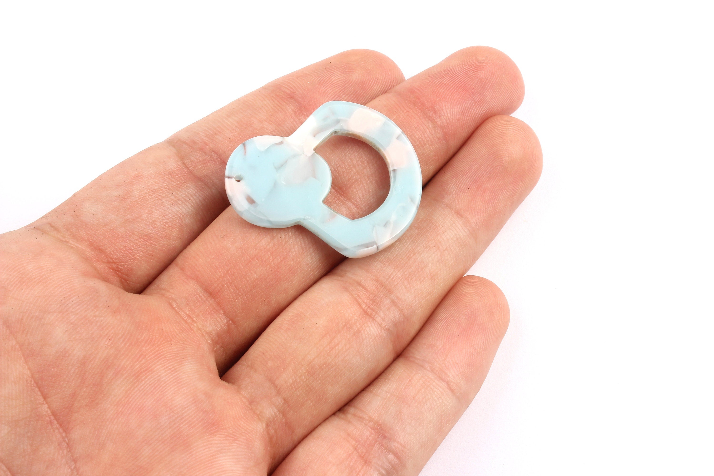 Acetate Bottle Opener Charms - Bottle Opener Earrings and Pendant - Earring Findings - Color Code: A97 - 34.4x29.4mm - AC1072B - DOMEDBAZAAR