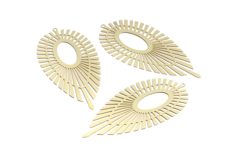 Raw Brass Marquise Shaped Earrings Charms - Brass Hallow Out Earring Charm - Earring Findings - Jewelry Supplies - 79.2x37.8x0.3mm - JJA3603 - DOMEDBAZAAR