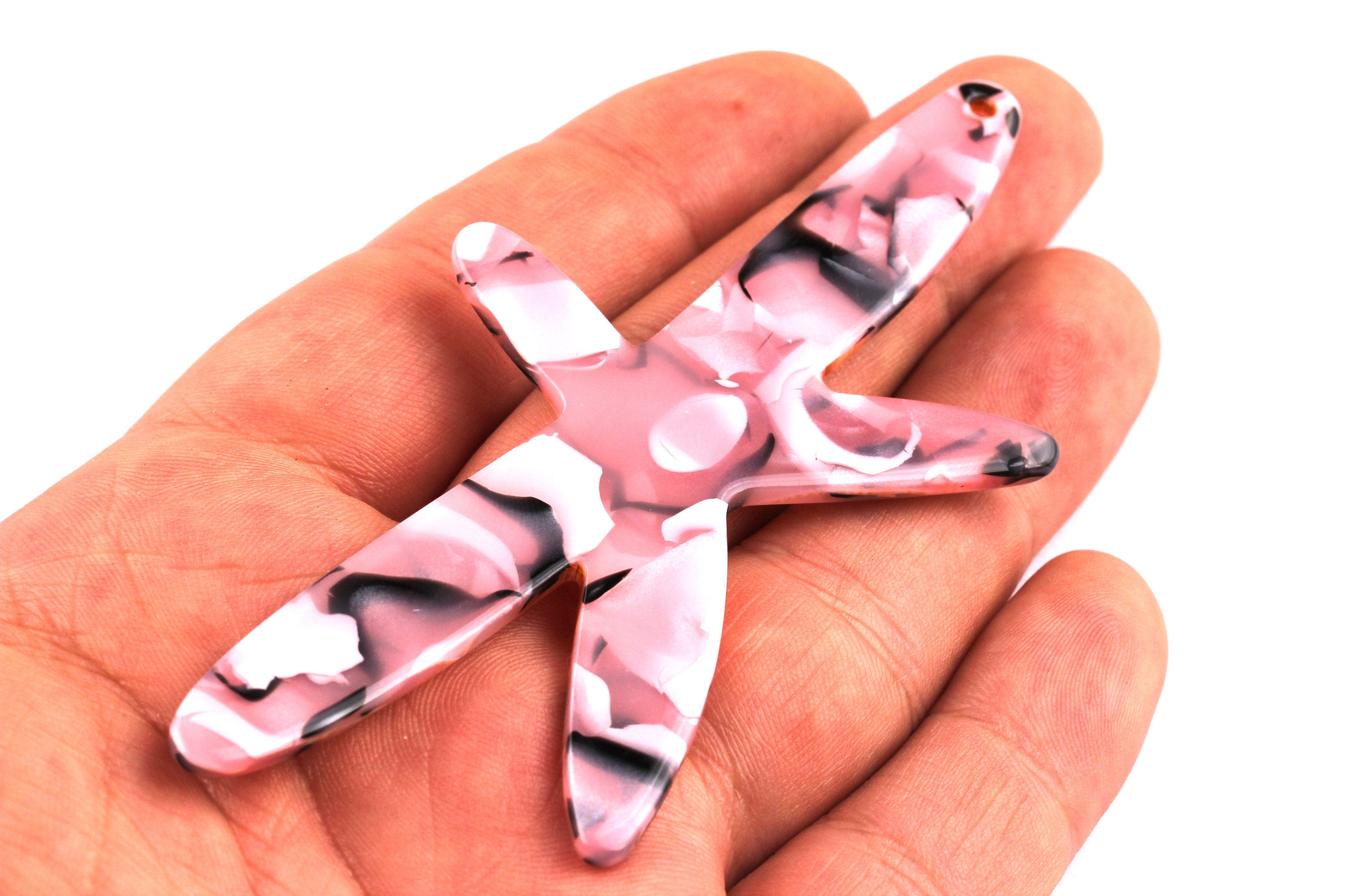 Acetate Sea Stars Charms - Sea Stars Earrings and Pendant - Earring Findings  - 98.9mm x 49.2mm - AC1060D - DOMEDBAZAAR
