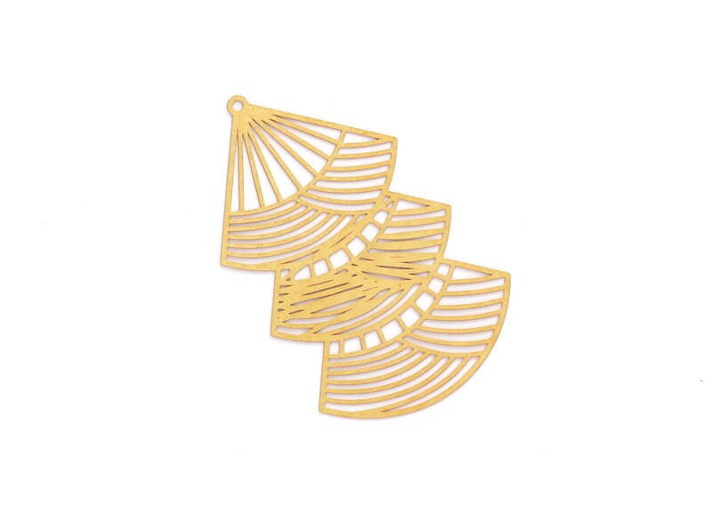 Raw Brass Hollow Out Earring Charms - Raw Brass Earring Findings - Jewelery Making - Jewelry Supplies - 63.9x40.8x0.3mm - JJA3677 - DOMEDBAZAAR