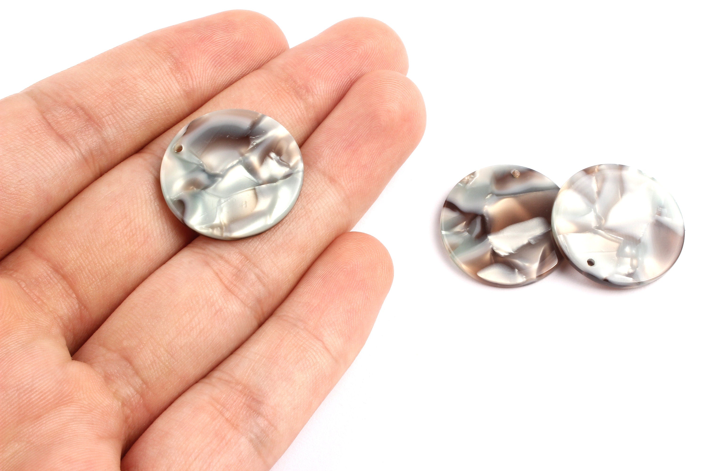 Acetate Round Charms - Coin Earrings and Pendant - Earring Findings - Jewelry Supplies - Color Code: A22 - 23.8x23.8mm - AC1076G - DOMEDBAZAAR