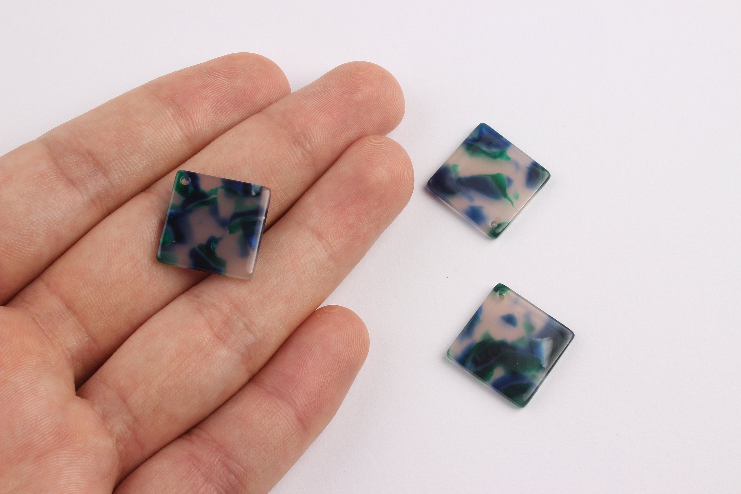 Acetate Square Charms - Square Earings and Pendant - Earring Findings - Jewelry Supplies - Color Code: A18 - 18x18mm - AC1078E - DOMEDBAZAAR