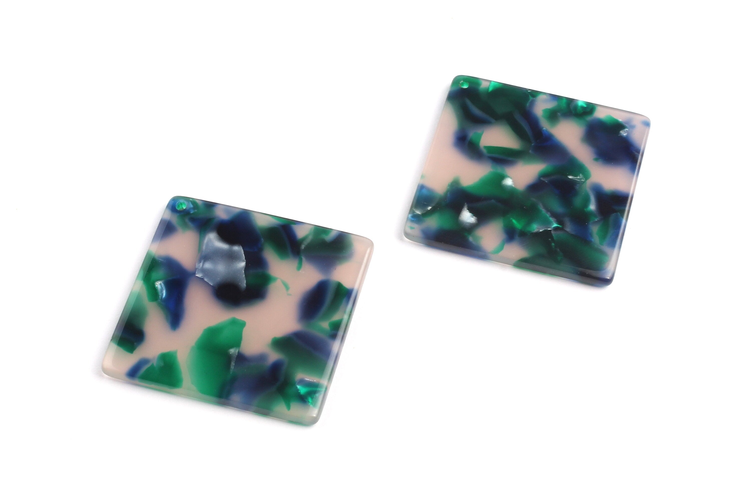 Acetate Square Charms - Square Earings and Pendant - Earring Findings - Jewelry Supplies - Color Code: A18 - 29.7x29.7mm - AC1079E - DOMEDBAZAAR