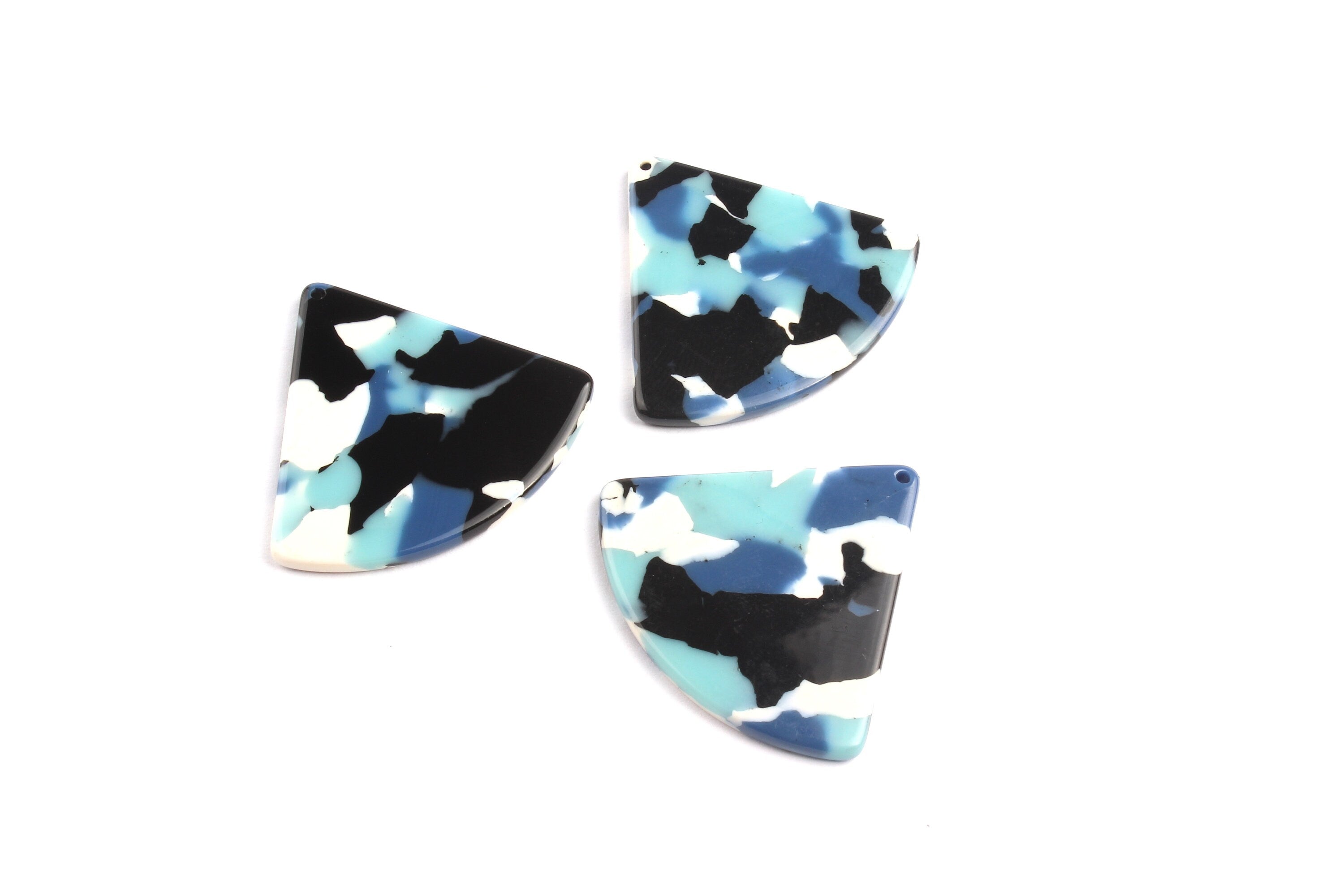 Acetate Fan Charms - Pizza Slice Earrings and Pendant - Earring Findings - Jewelry Necklace - 31.2x34.5mm - AC1081F - DOMEDBAZAAR
