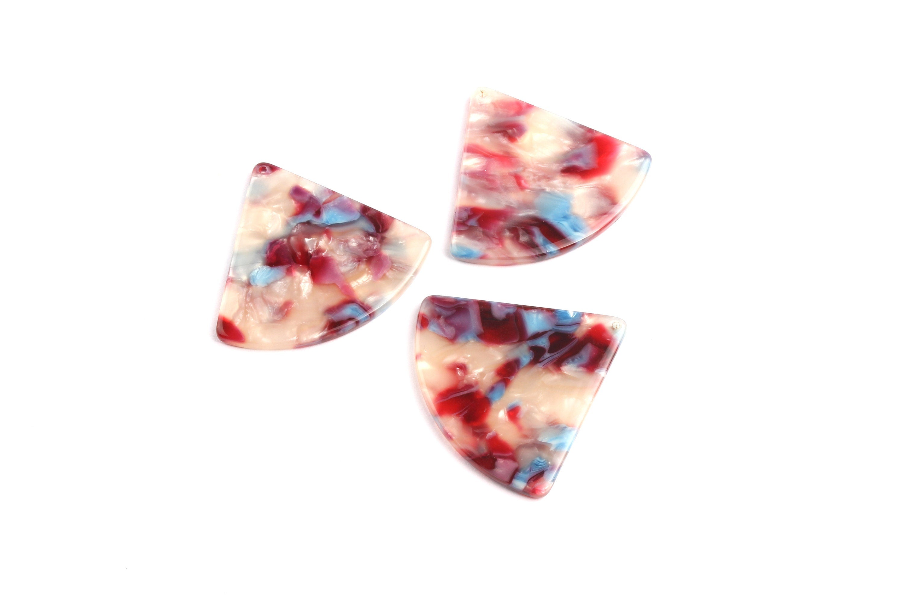 Acetate Fan Charms - Pizza Slice Earrings and Pendant - Earring Findings - Jewelry Necklace - Color code: A52 - 31.2x34.5mm - AC1081J - DOMEDBAZAAR