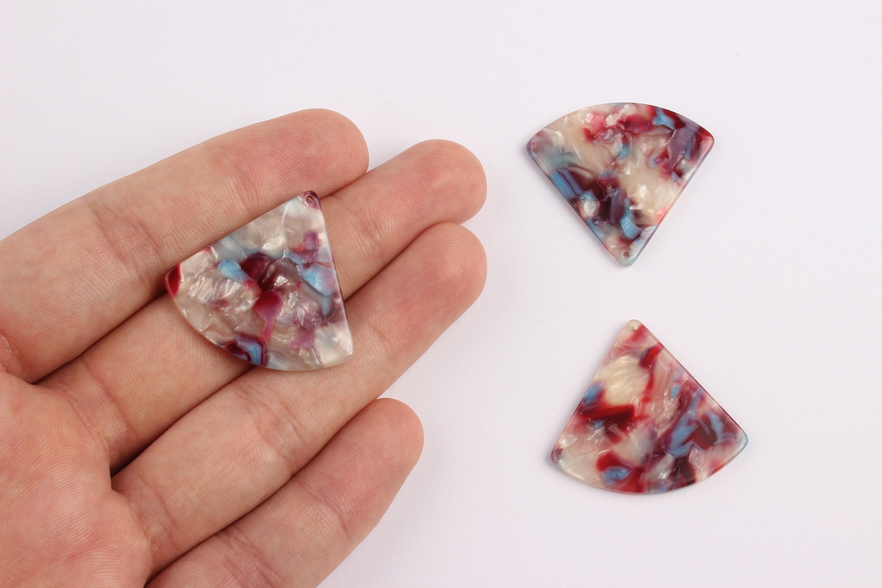 Acetate Fan Charms - Pizza Slice Earrings and Pendant - Earring Findings - Jewelry Necklace - Color code: A52 - 31.2x34.5mm - AC1081J - DOMEDBAZAAR