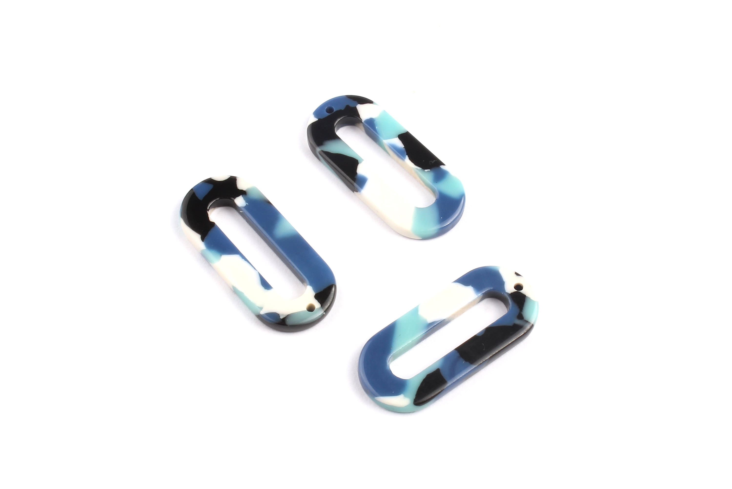 Acetate Oval & Zero Charms - Oval Earrings and Pendant - Earring Findings - Jewelry Supplies - Color Code: A16 - 30x13.5x2.6mm - AC1033K - DOMEDBAZAAR