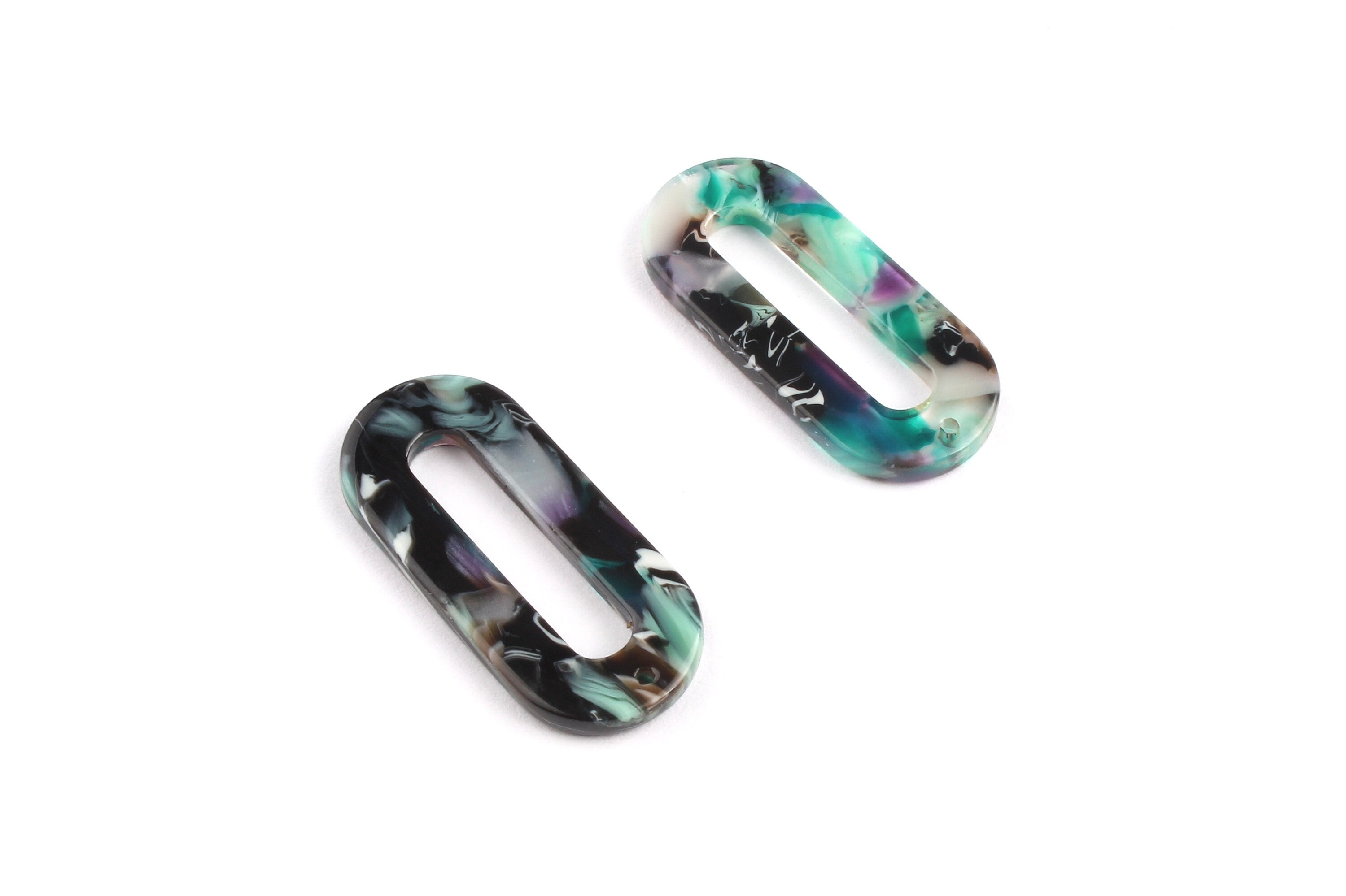 Acetate Oval & Zero Charms - Oval Earrings and Pendant - Earring Findings - Jewelry Supplies - Color Code: A54 - 30x13.5x2.6mm - AC1033L - DOMEDBAZAAR