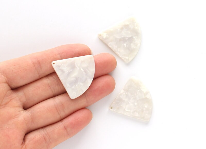 Acetate Fan Charms - Pizza Slice Earrings and Pendant - Earring Findings - Jewelry Necklace - Color Code: A30 - 31.2x34.5mm - AC1081D - DOMEDBAZAAR