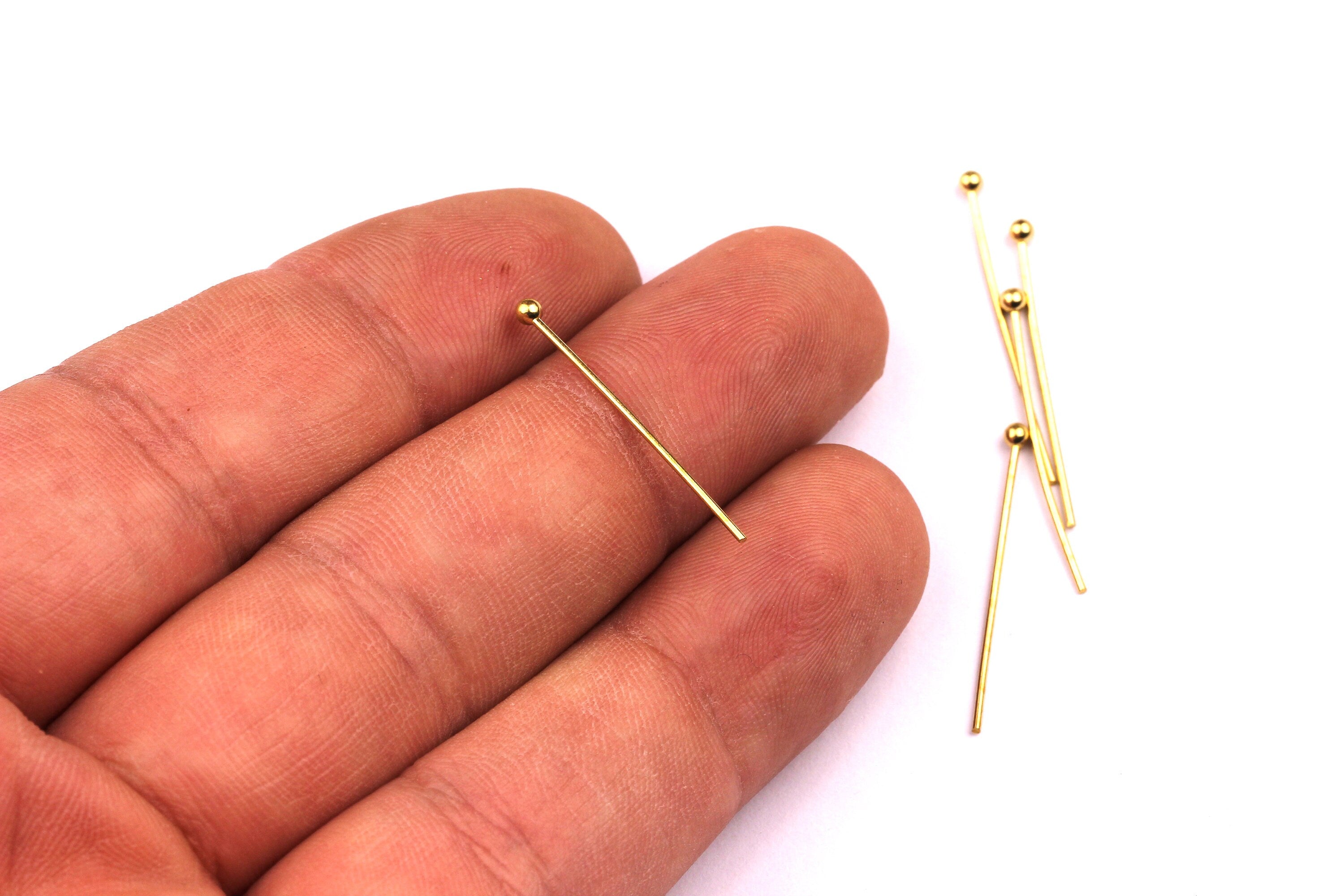 25x0.7mm - Ball Head Pins - Raw Brass Color Ball Head Pin -Raw Brass Color Pin - Earring Findings - Jewellery Supplies - PP1095 - DOMEDBAZAAR