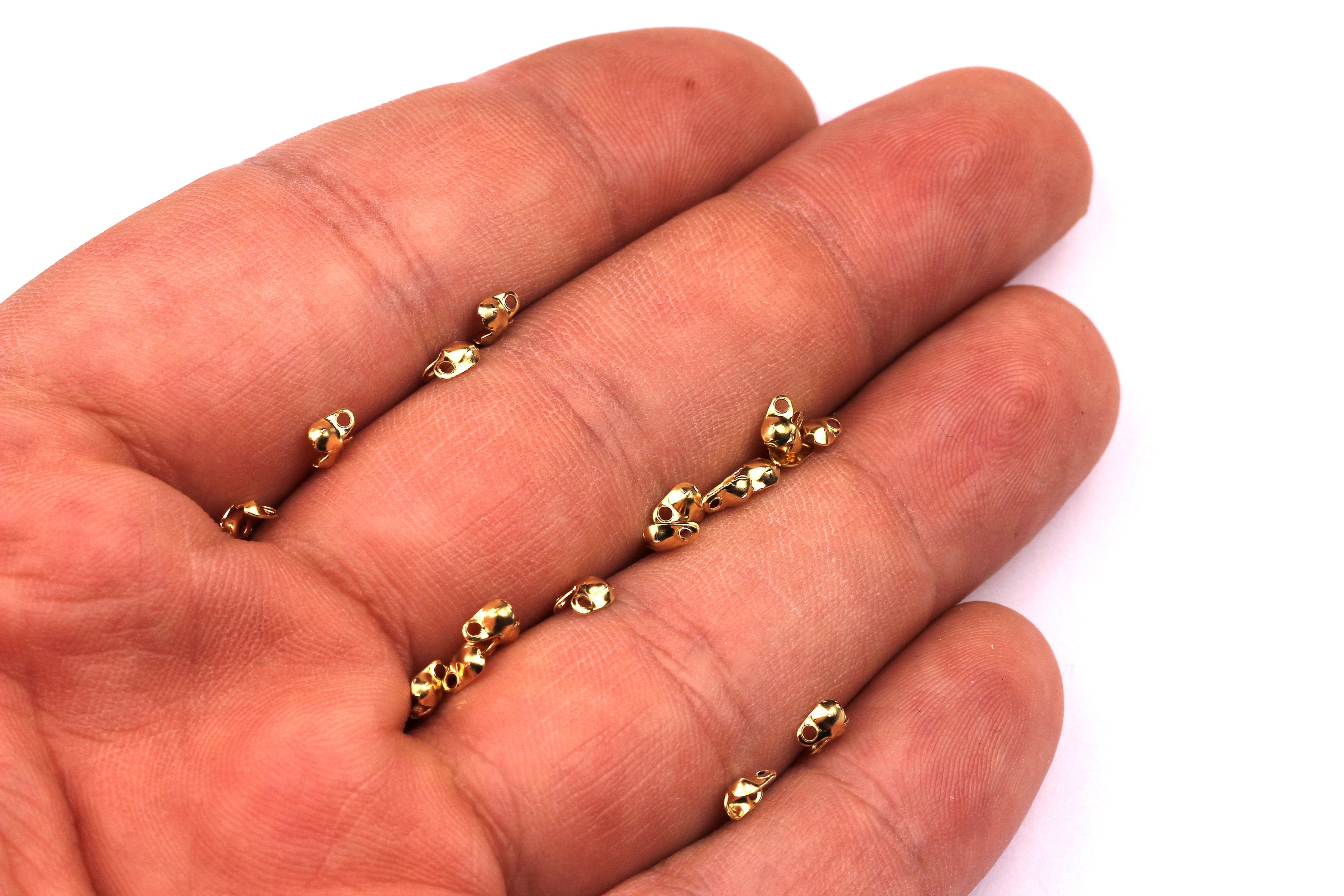 1.2 Ball Chain Clasp - 1.2 Raw Brass Chain Clasp - 1.2 Raw Brass Connector Clasp - Earrings Findings - Jewelry Supplies - 3.6x2mm - PP1096 - DOMEDBAZAAR