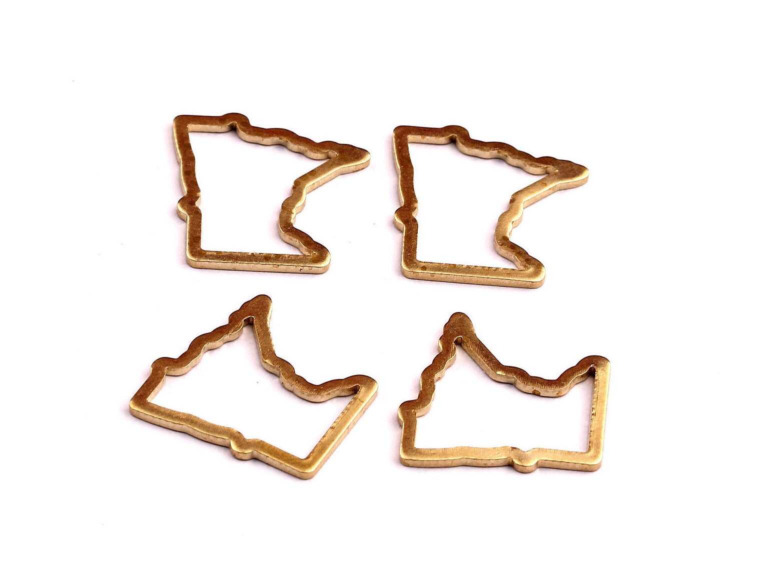 Brass Minnesota State Charms - Minnesota State Shaped Raw Brass Pendant - Jewelry Supplies - 18x18mm - PP1258 - DOMEDBAZAAR