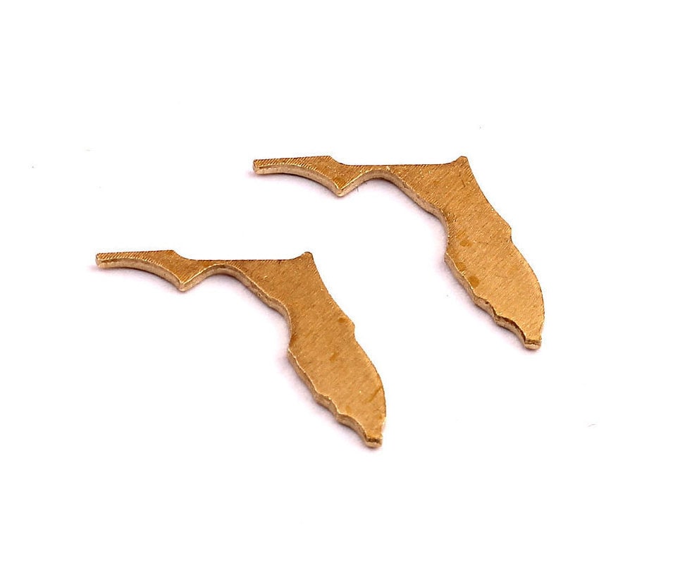 Brass Florida State Charms - Florida State Shaped Raw Brass Pendant - Jewelry Supplies - 14x12mm - PP1262 - DOMEDBAZAAR