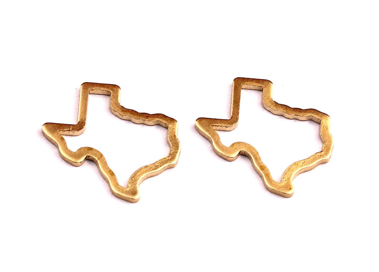 Brass Texas State Charms - Texas State Shaped Raw Brass Pendant - Jewelry Supplies - 18x18mm - PP1261 - DOMEDBAZAAR