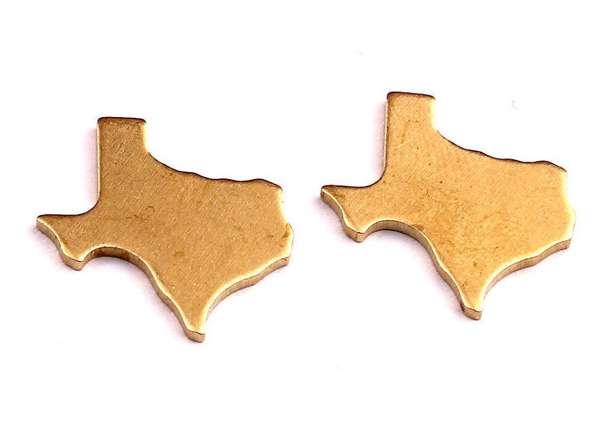 Brass Texas State Charms - Texas State Shaped Raw Brass Pendant - Jewelry Supplies - 14.5x14.5mm - PP1260 - DOMEDBAZAAR
