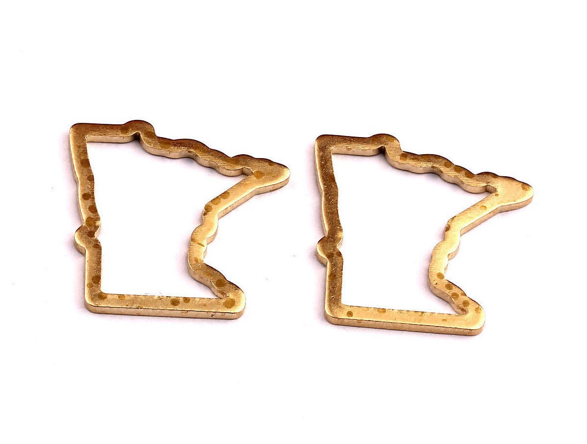 Brass Minnesota State Charms - Minnesota State Shaped Raw Brass Pendant - Jewelry Supplies - 18x18mm - PP1258 - DOMEDBAZAAR