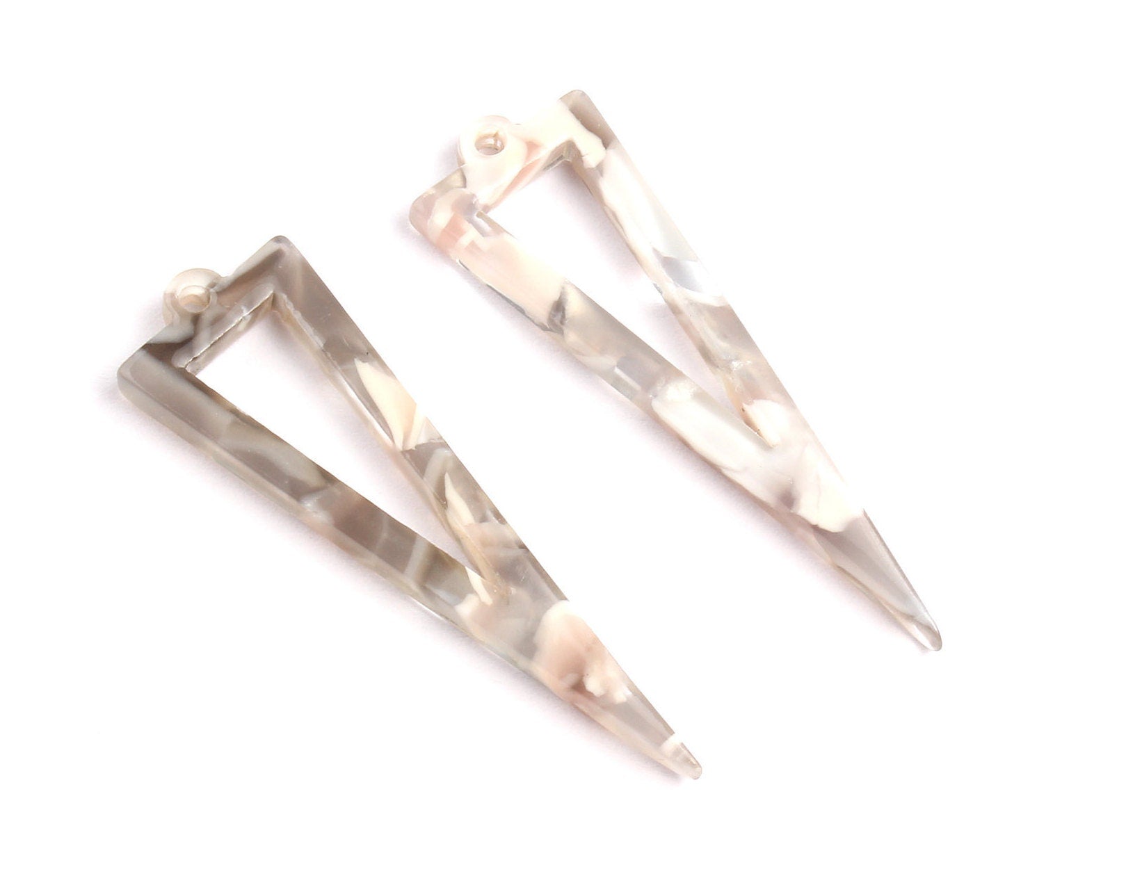 Acetate Triangle Charms - Triangle Earrings and Pendant - Earring Findings - Necklace Pendant - Color Code: A20 -  53.6x17.5mm - AC1084B - DOMEDBAZAAR