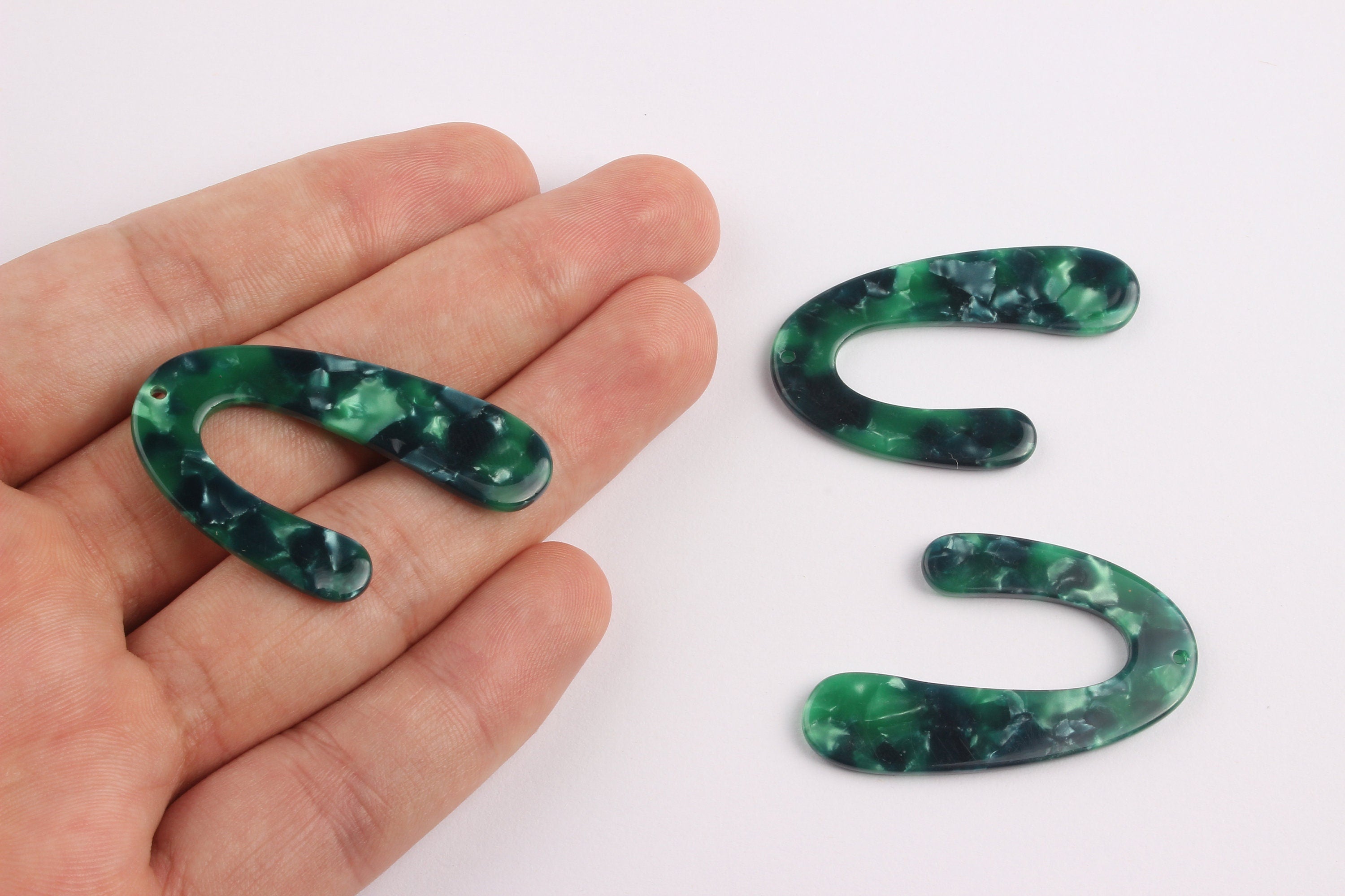 Acetate U Charms - U Earrings and Pendant - Earring Findings - Necklace Pendant - Color Code: A13 - 44.1x29.9mm - AC1083H - DOMEDBAZAAR