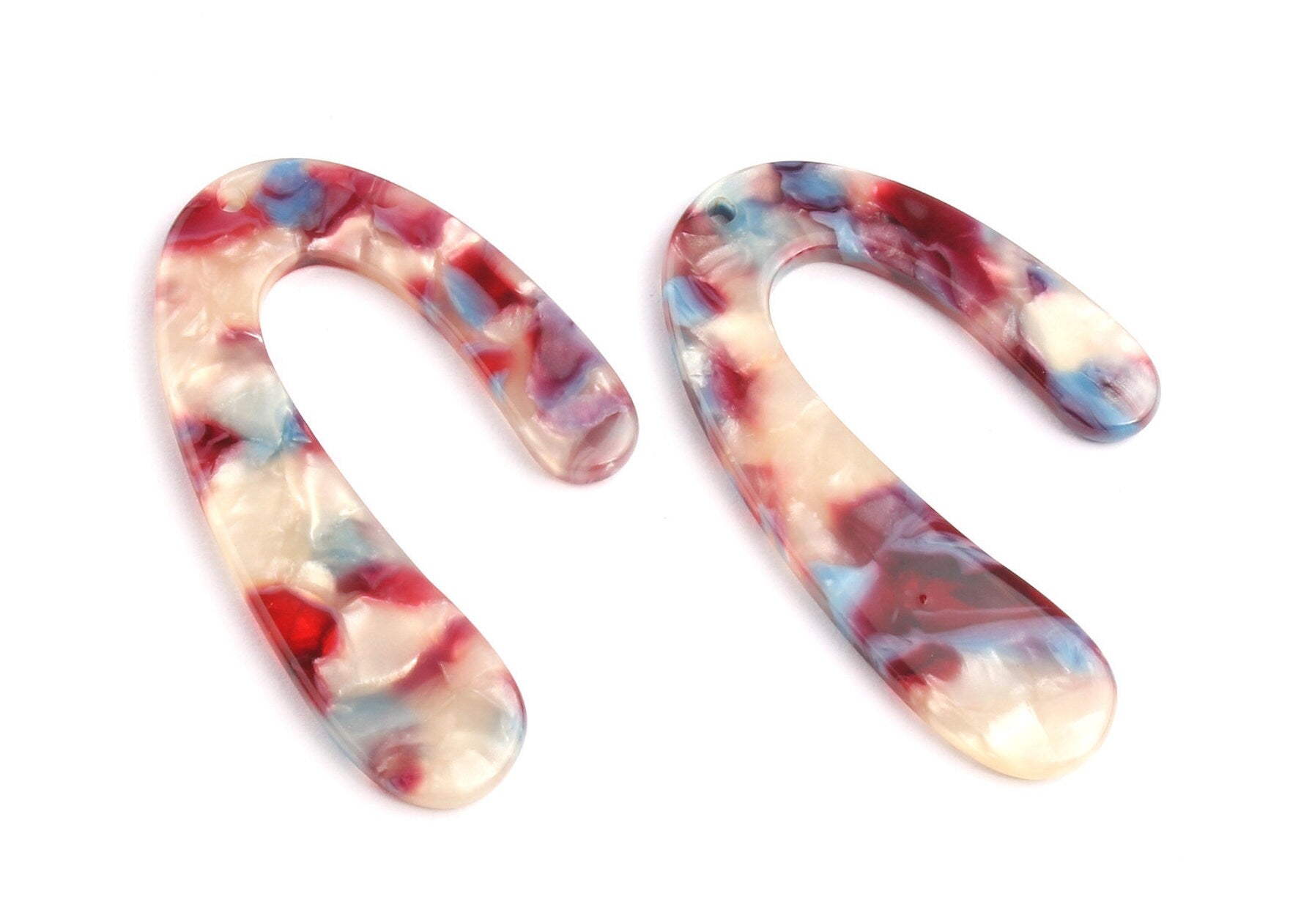 Acetate U Charms - U Earrings and Pendant - Earring Findings - Necklace Pendant - Color code: A52 - 44.1x29.9mm - AC1083J - DOMEDBAZAAR