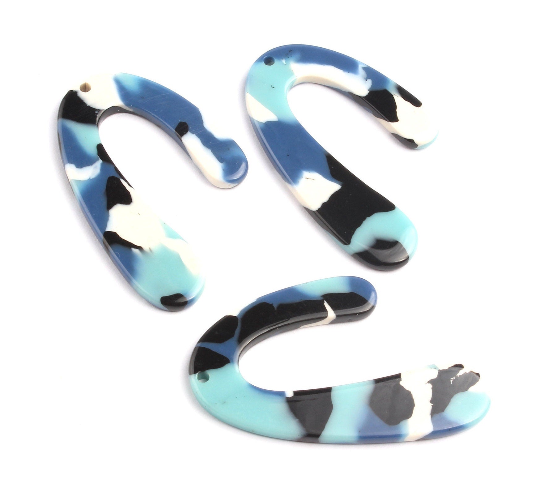Acetate U Charms - U Earrings and Pendant - Earring Findings - Necklace Pendant - Color Code: A16 - 44.1x29.9mm - AC1083F - DOMEDBAZAAR