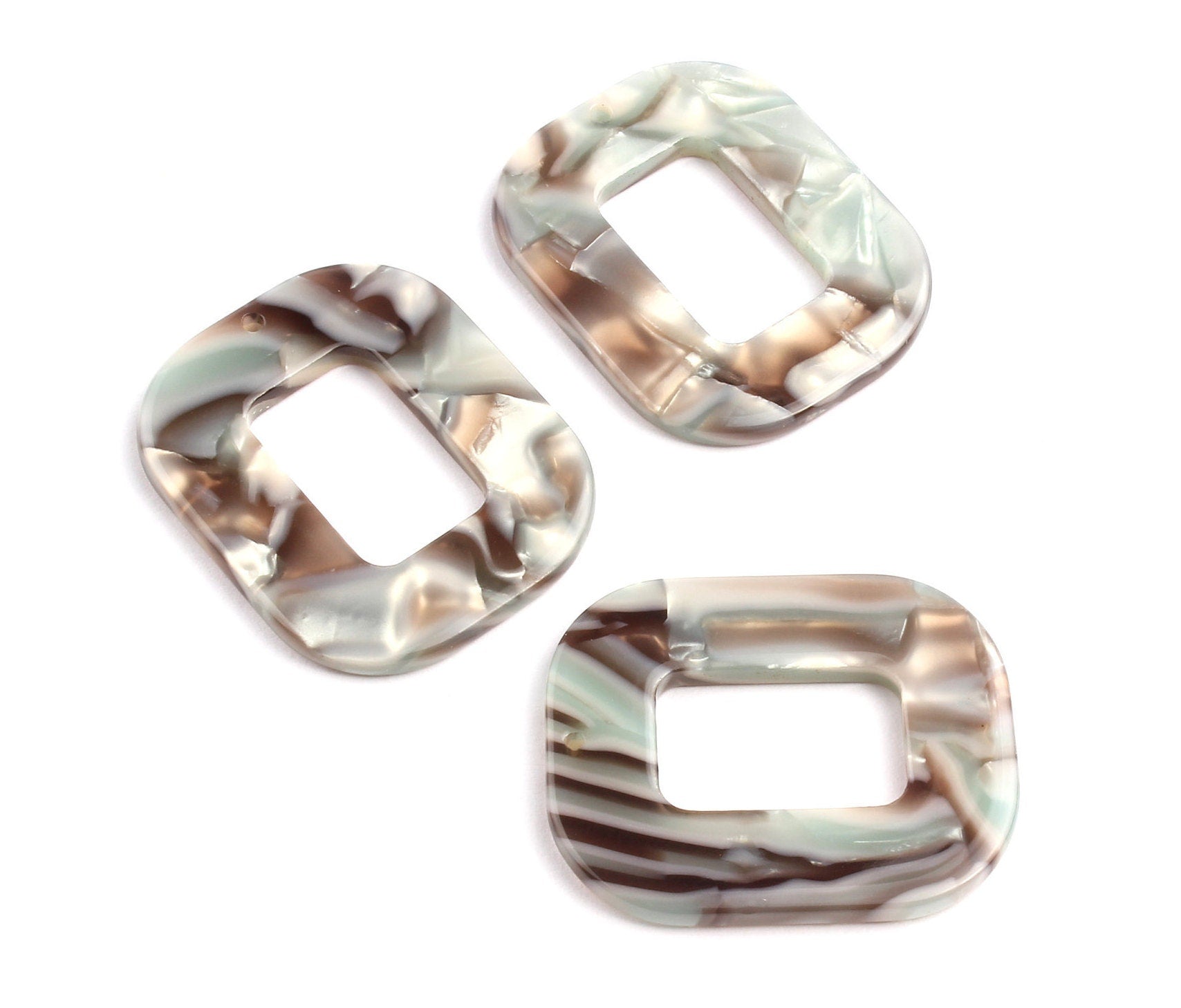 Acetate Rectangle Charms - Rectangle Earrings and Pendant - Earring Findings - Jewelry Supplies - Color Code: A19 - 32.4x26.5mm - AC1080G - DOMEDBAZAAR