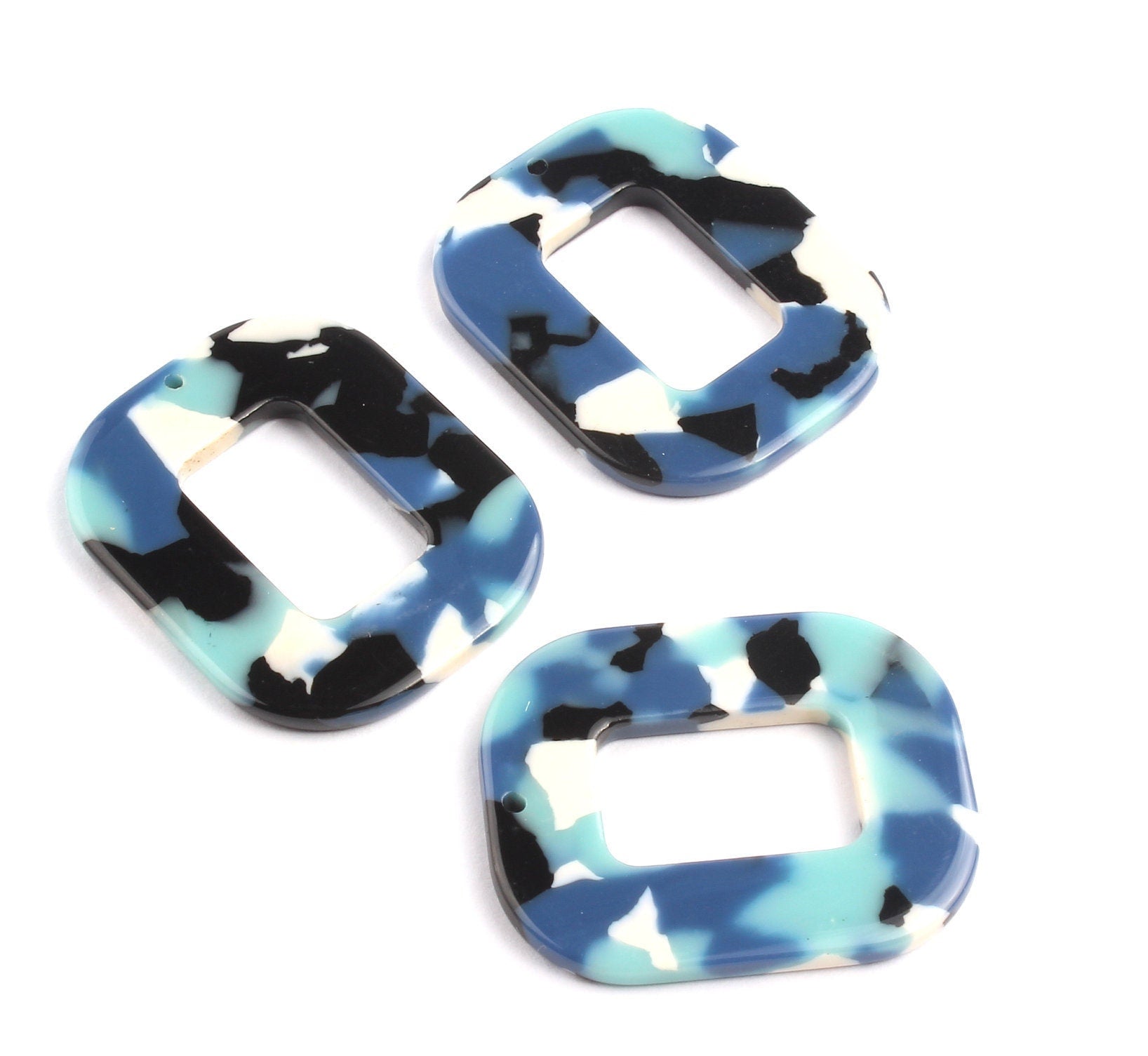 Acetate Rectangle Charms - Rectangle Earrings and Pendant - Earring Findings - Jewelry Supplies - Color Code: A16 -  32.4x26.5mm - AC1080F - DOMEDBAZAAR