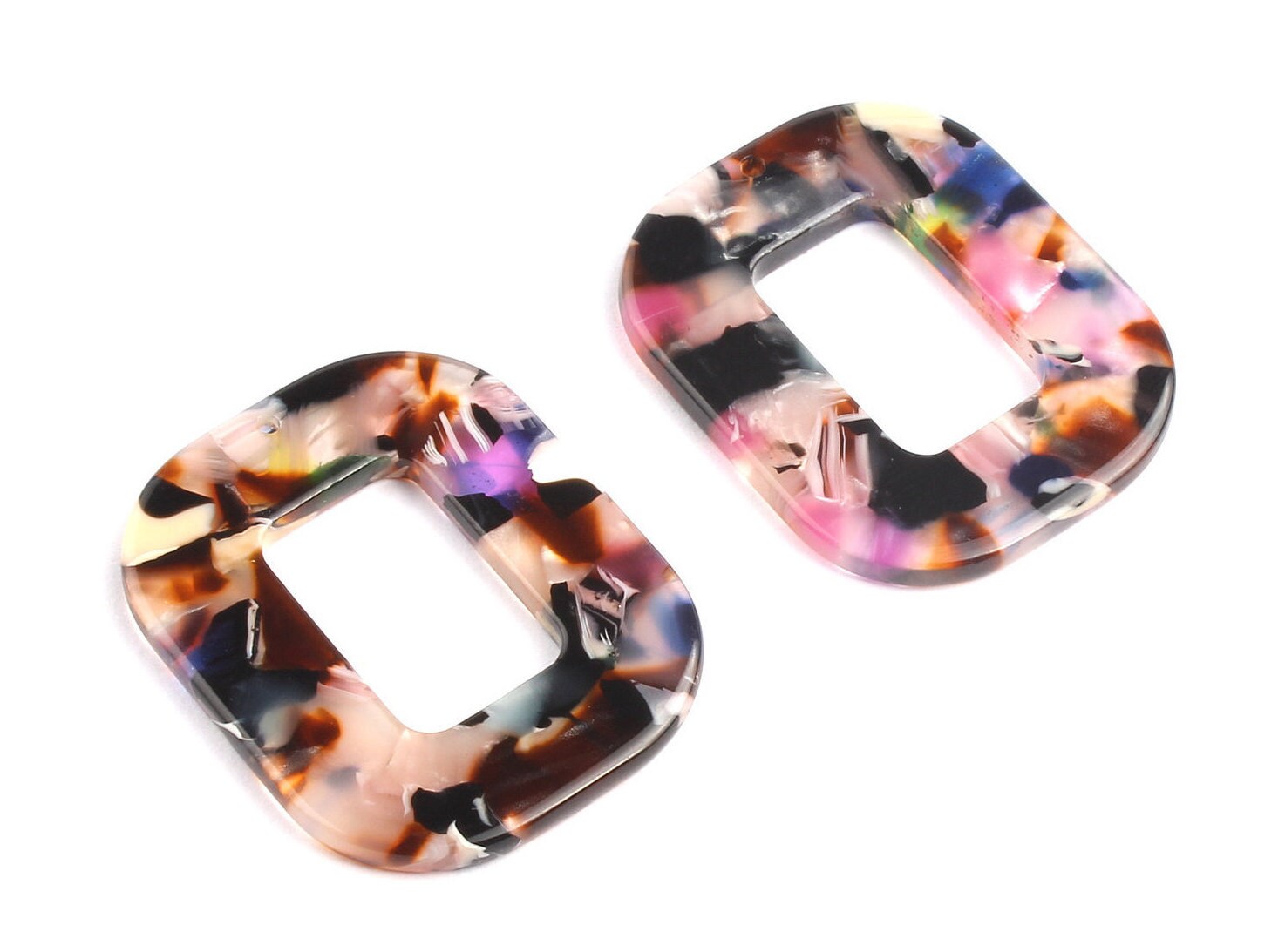 Acetate Rectangle Charms - Rectangle Earrings and Pendant - Earring Findings - Jewelry Supplies - Color Code: A11 - 32.4x26.5mm- AC1080C - DOMEDBAZAAR