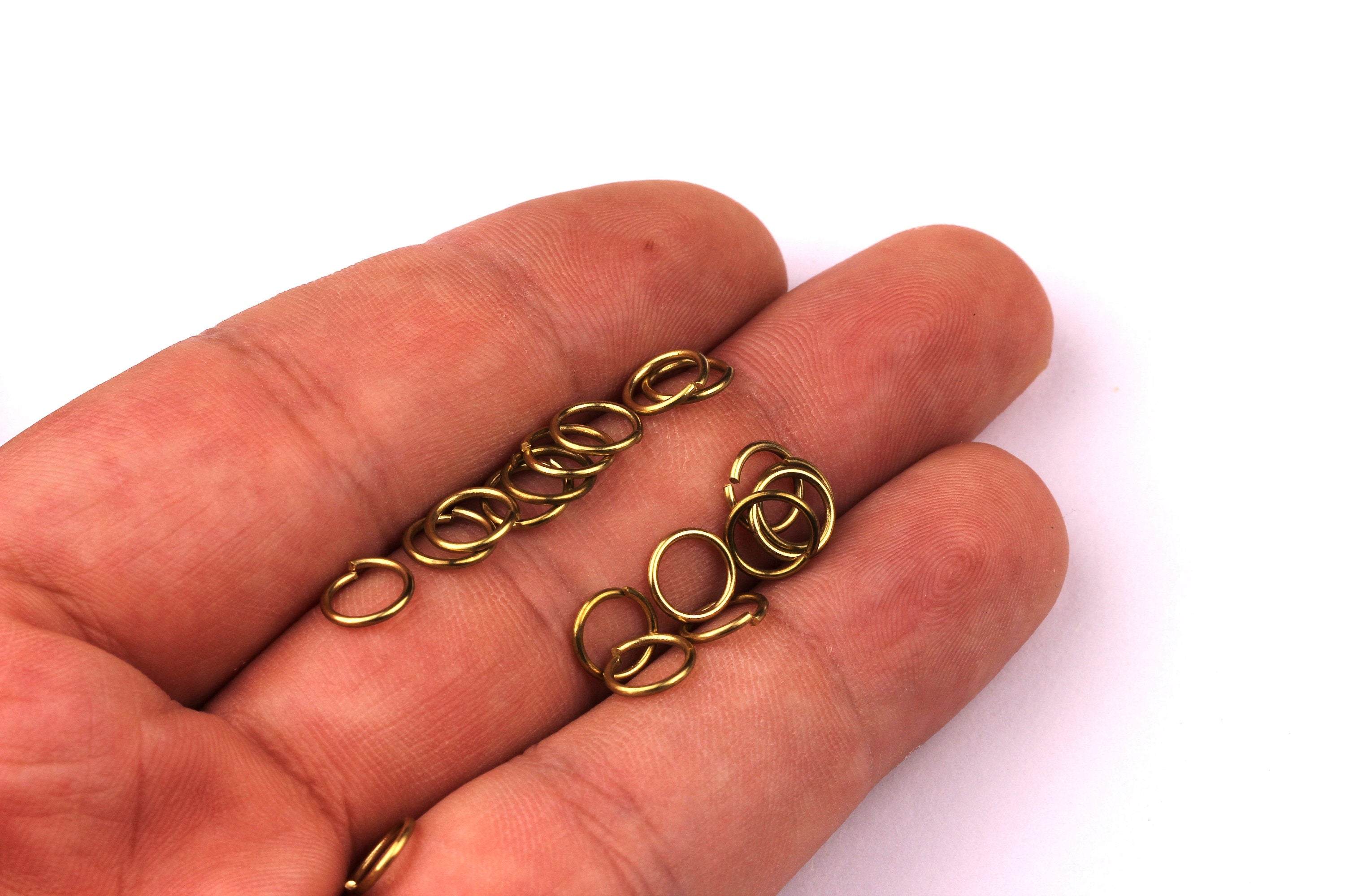 Brass Open Jump Rings - 7x0.8mm - Raw Brass Jump Rings -Jewelry Making-  Jewelry Supplies -  PP1104 - DOMEDBAZAAR