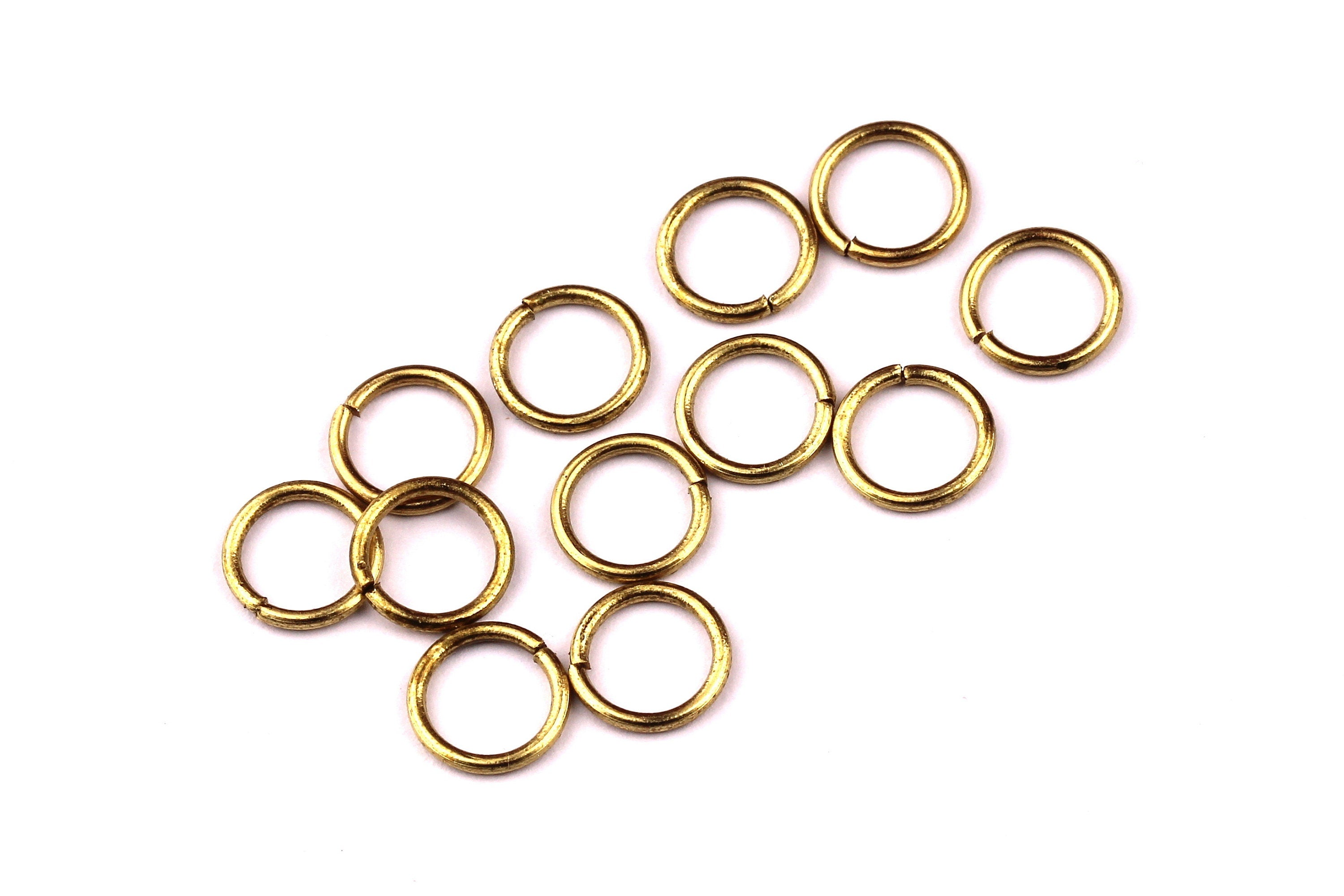 Brass Open Jump Rings - 8x1mm - Raw Brass Jump Rings -Jewellery Making-  Jewellery Supplies - 8x1mm - PP1109 - DOMEDBAZAAR