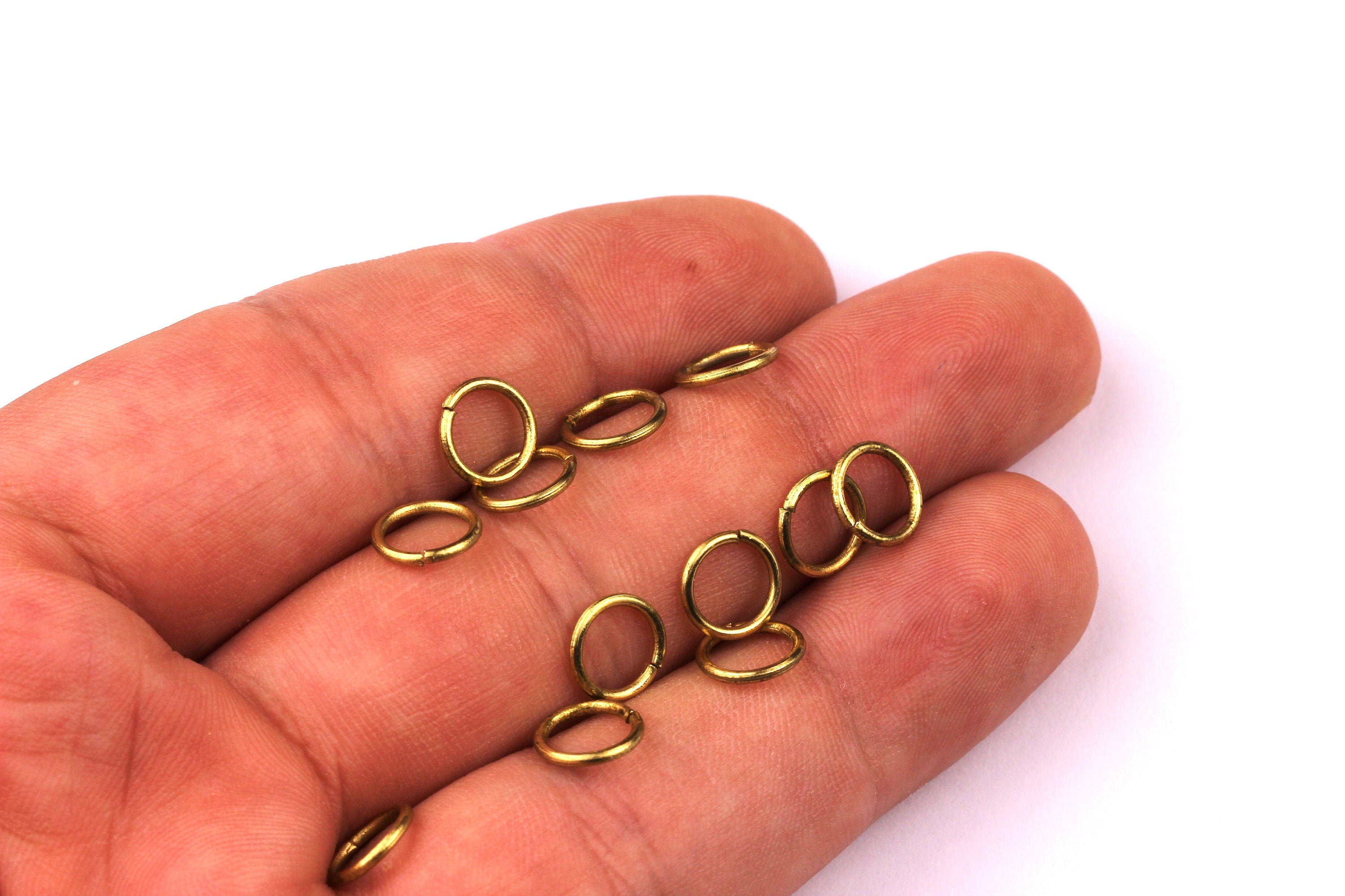 Brass Open Jump Rings - 8x1mm - Raw Brass Jump Rings -Jewellery Making-  Jewellery Supplies - 8x1mm - PP1109 - DOMEDBAZAAR