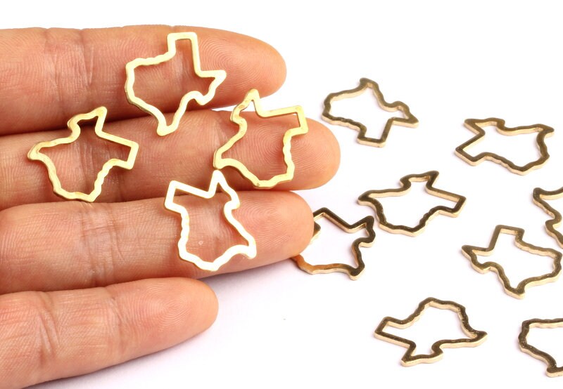 Brass Texas State Charms - Texas State Shaped Raw Brass Pendant - Jewelry Supplies - 18x18mm - PP1261 - DOMEDBAZAAR