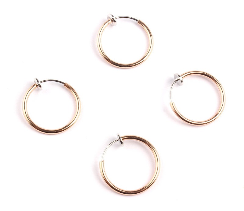 Spring Clasp - Circle Shaped Rose Gold Filled- Rose Gold Fill Spring Clasp - Open Spring Clasp - Earrings Charm - 20x1.5mm - PP1063 - DOMEDBAZAAR