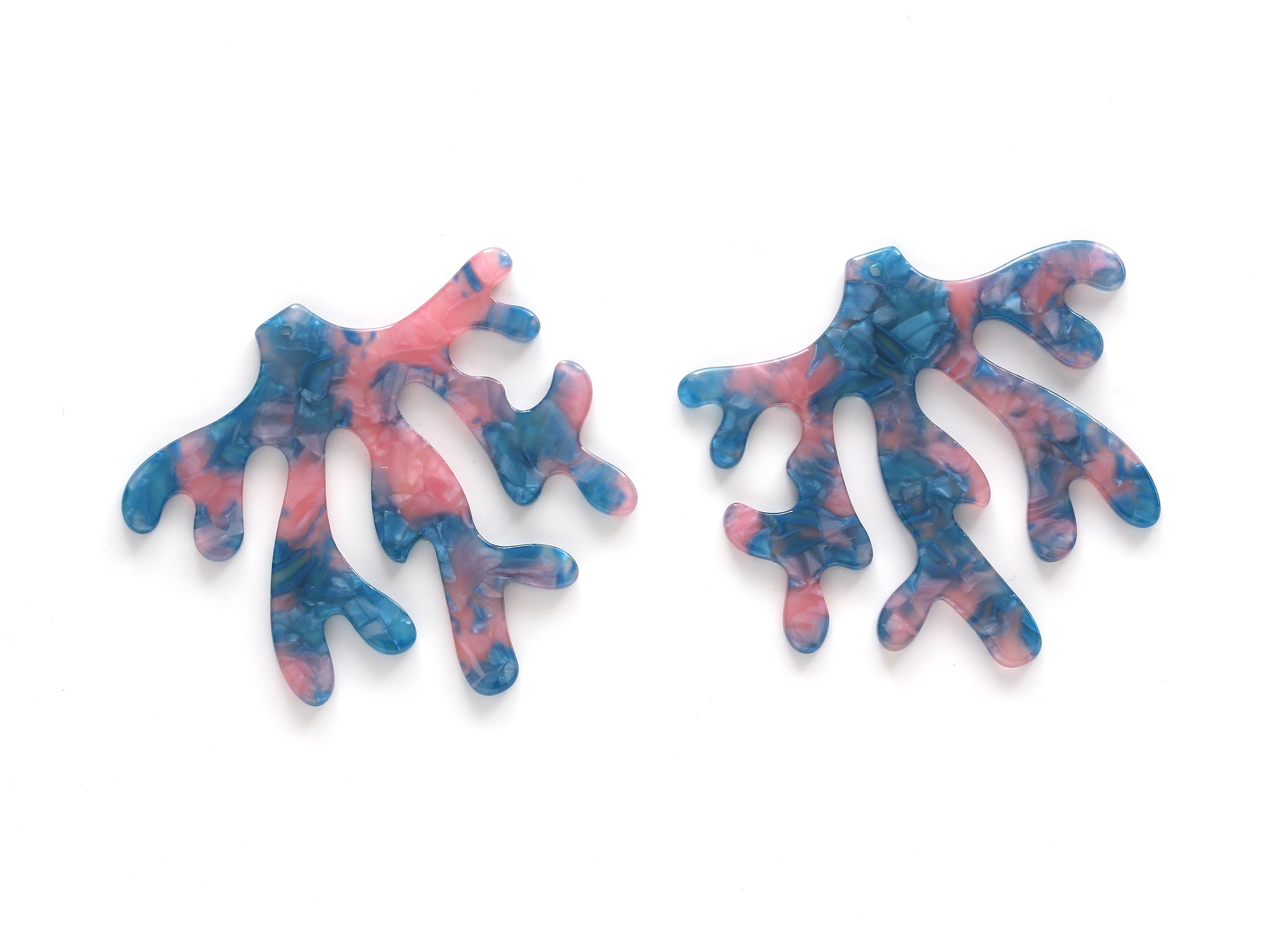 Acetate Coral Charms - Coral Earring and Pendant - Earring Findings - Jewelry Supplys - Color Code: A102 - 59.42x55.96x2.59mm - AC1109C - DOMEDBAZAAR