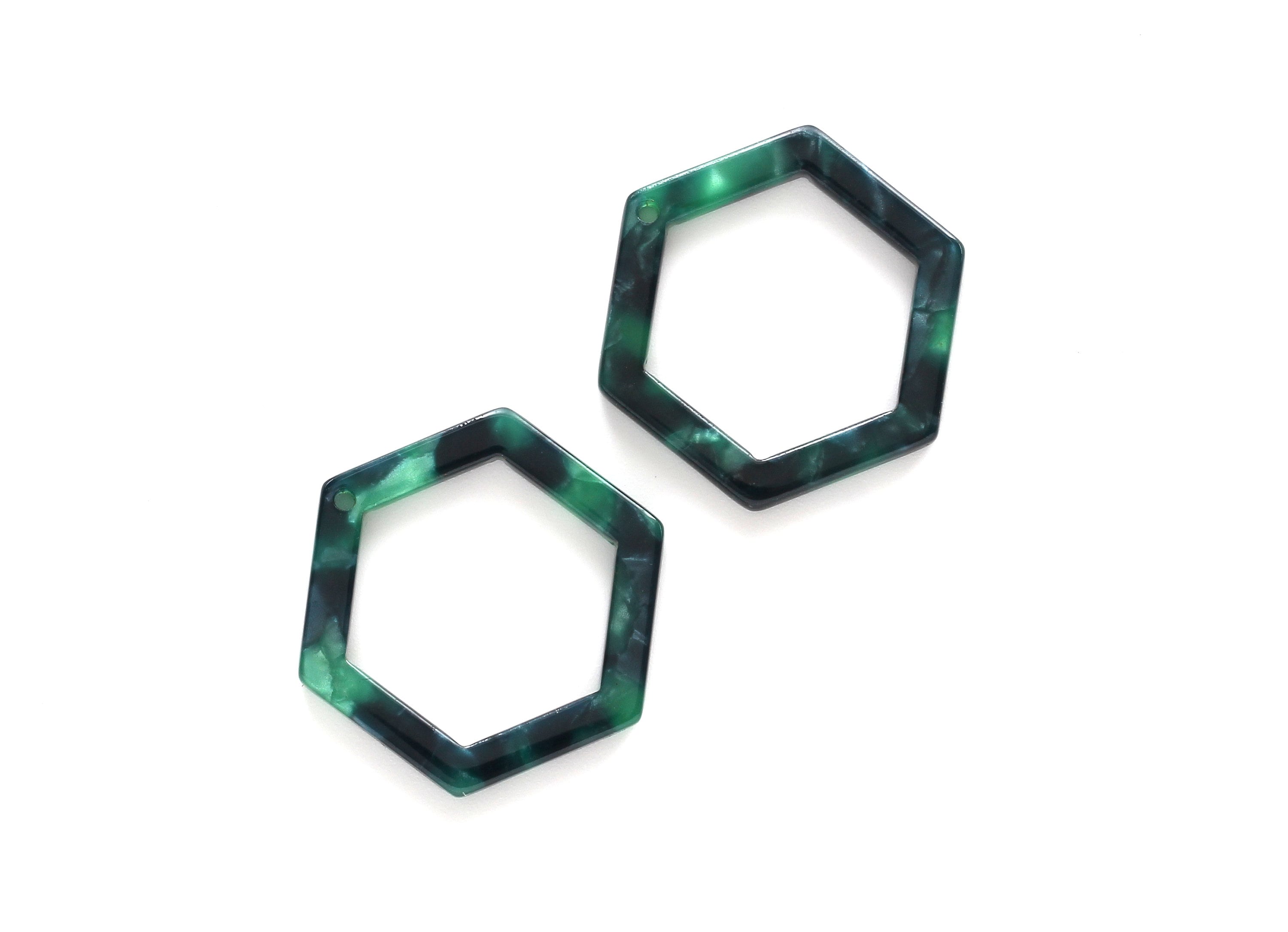 Acetate Hexagon Earring Charms - Hexagon Shaped Pendant - Earring Findings - Jewelry Supplies - Color Code: A13 - 28.18x25x2.66mm - AC1123C - DOMEDBAZAAR