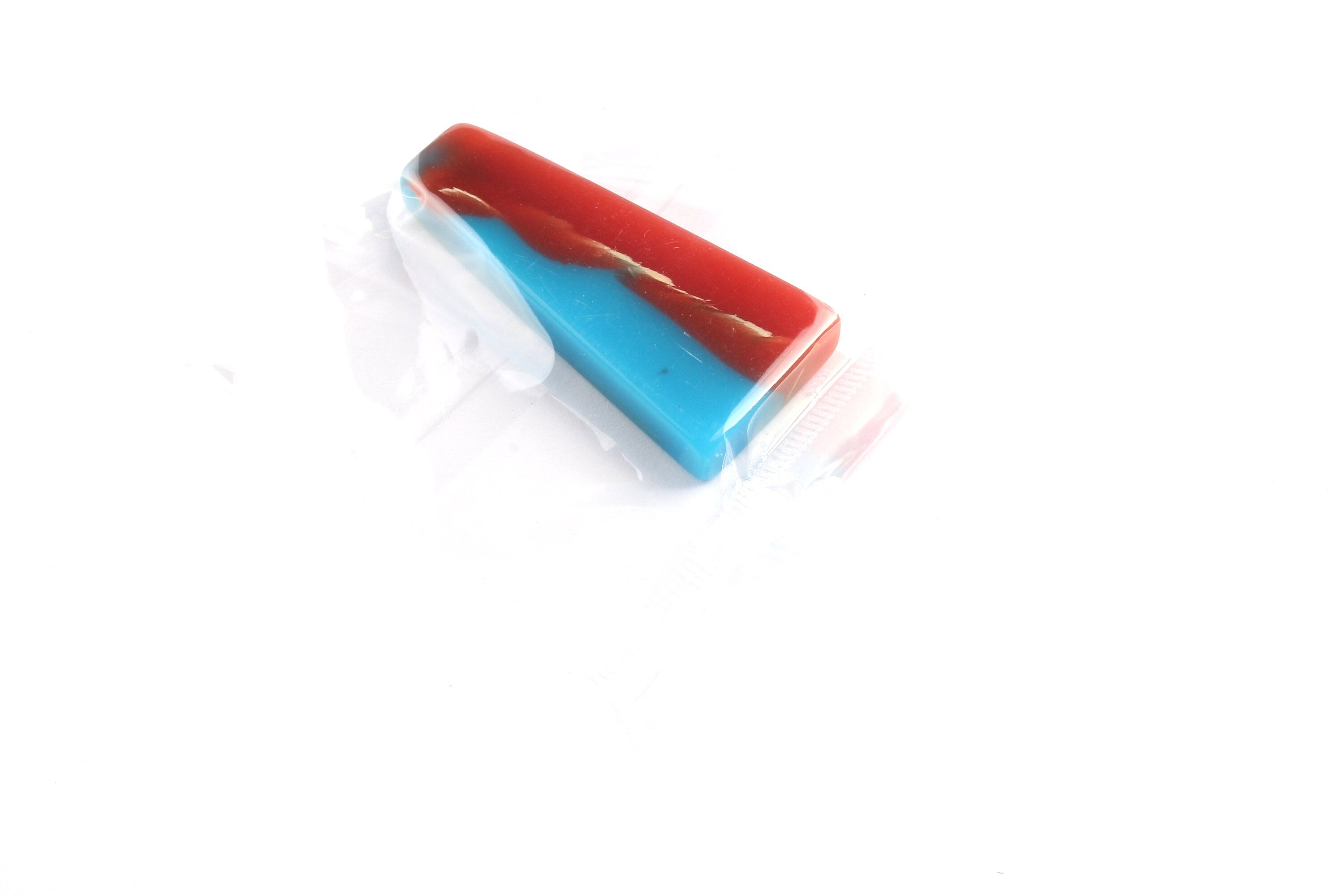Epoxy Oak Bark Wood Pendant - Oak Bark Epoxy - Blue and Red Mix Epoxy Pendant -46.1x21.6x6.76mm - BB1041A - DOMEDBAZAAR