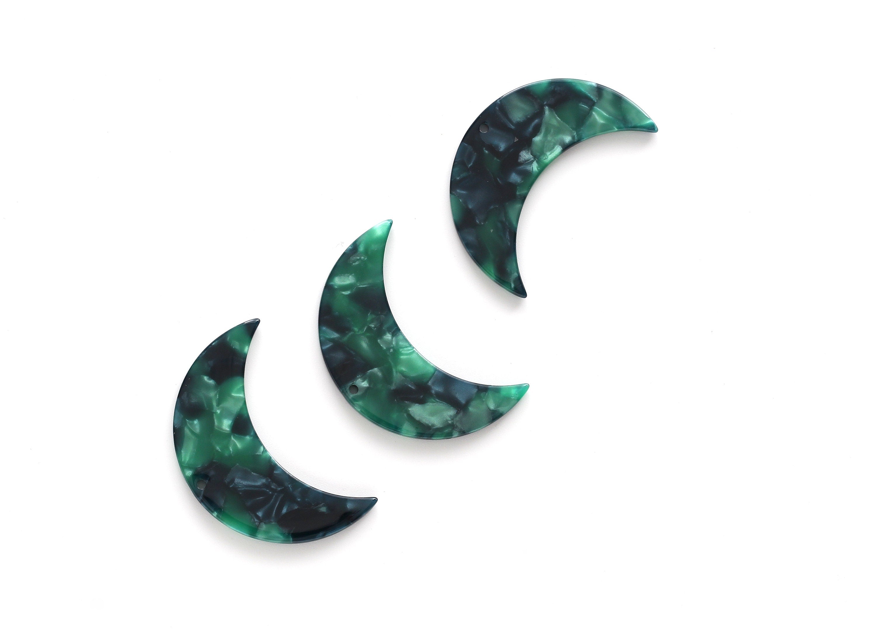 Acetate Moon Charms - 1 Holes - Moon Earring and Pendant - Earring Findings - Jewelry Supplies - Color Code: A13 - 37.9x25.5x2.6mm - AC1111C - DOMEDBAZAAR