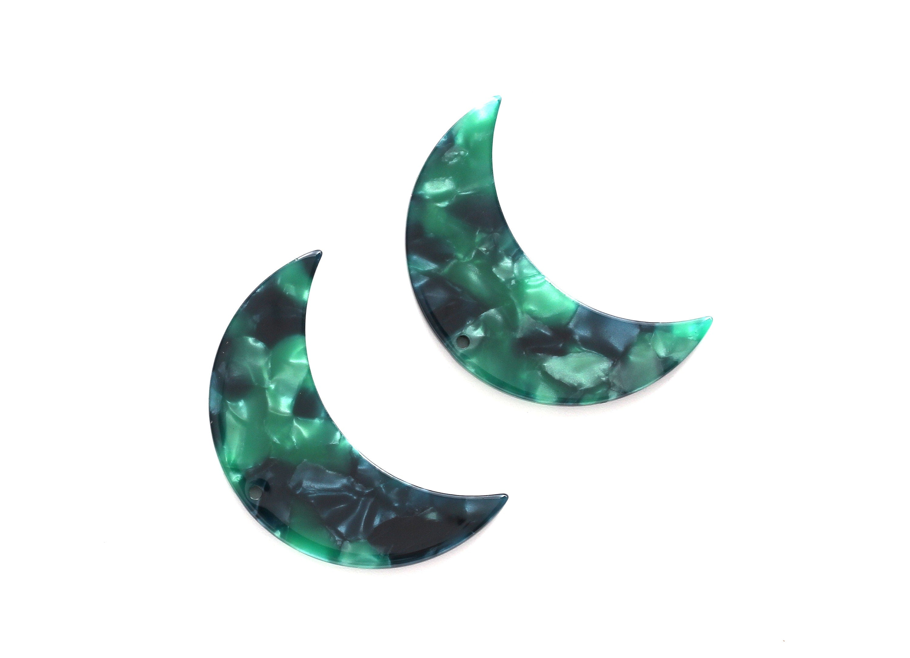 Acetate Moon Charms - 1 Holes - Moon Earring and Pendant - Earring Findings - Jewelry Supplies - Color Code: A13 - 37.9x25.5x2.6mm - AC1111C - DOMEDBAZAAR
