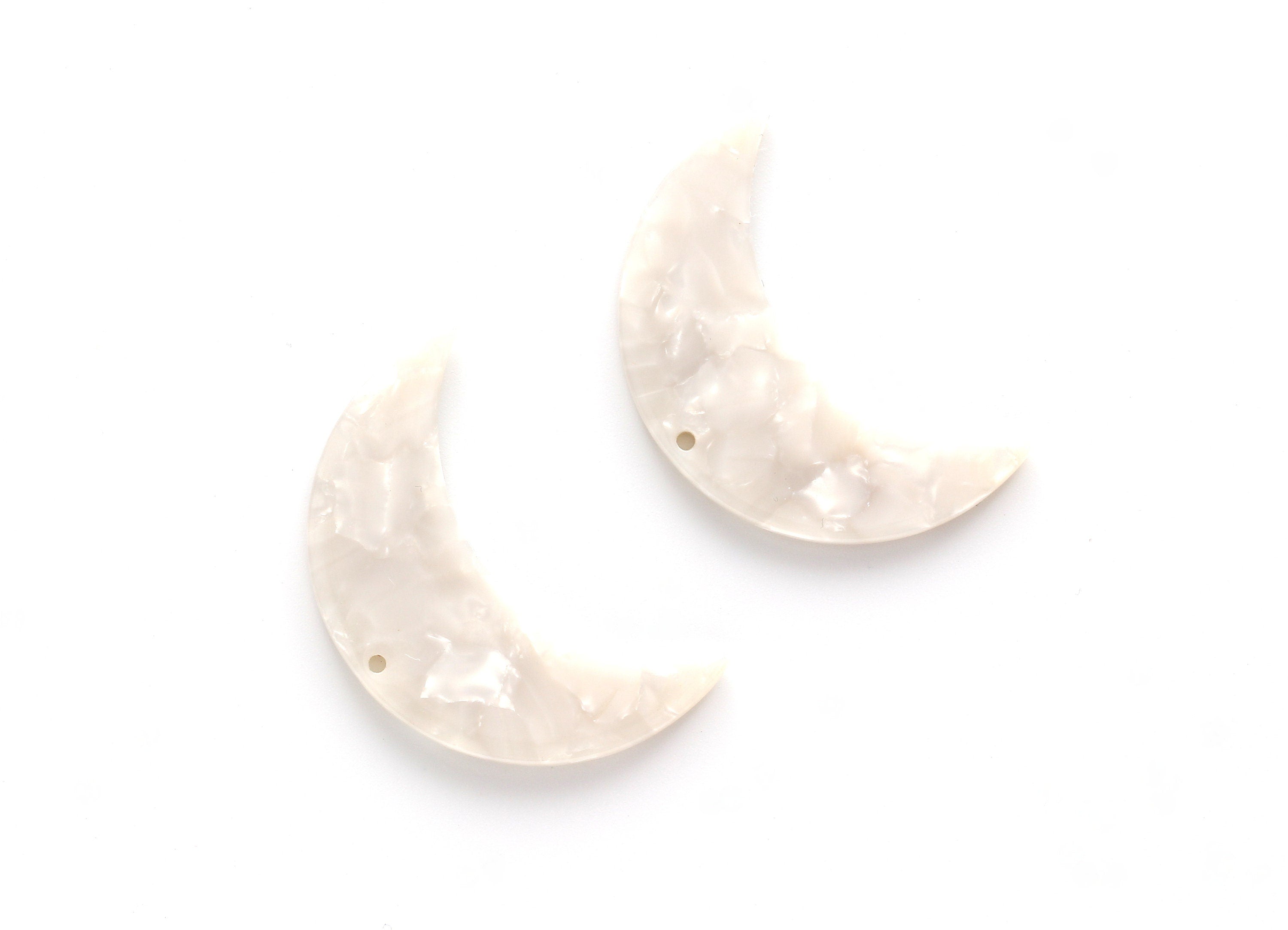 Acetate Moon Charms - 1 Holes - Moon Earring and Pendant - Earring Findings - Jewelry Supplies -  Color Code: A12 - 38x25.5x2.6mm - AC1111D - DOMEDBAZAAR