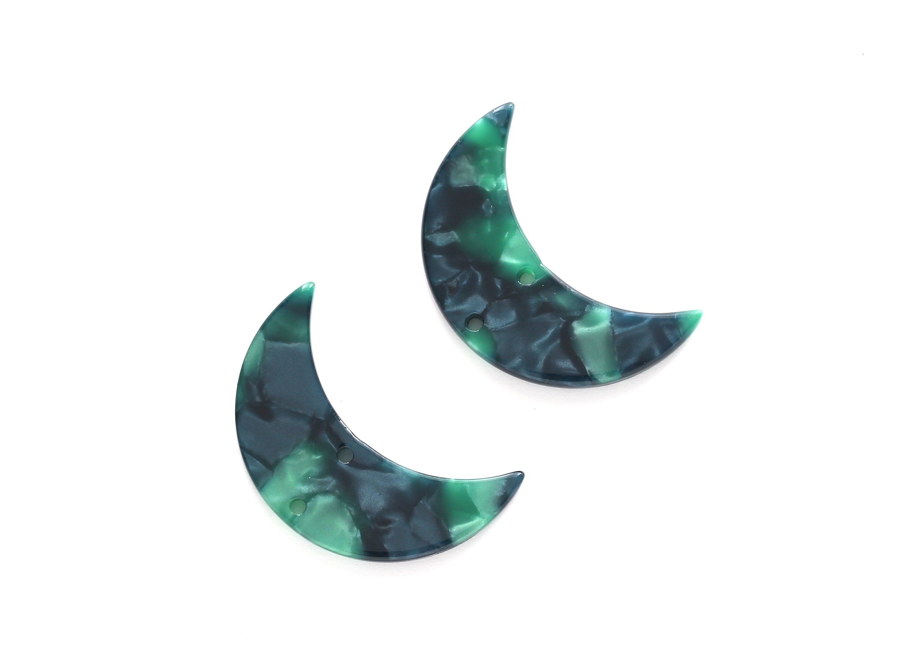 Acetate Moon Connector - Two Holes - Moon Earring and Pendant - Jewellery Supplies - Color Code: A13 - 29.9x19.4x2.6mm - AC1110CC - DOMEDBAZAAR