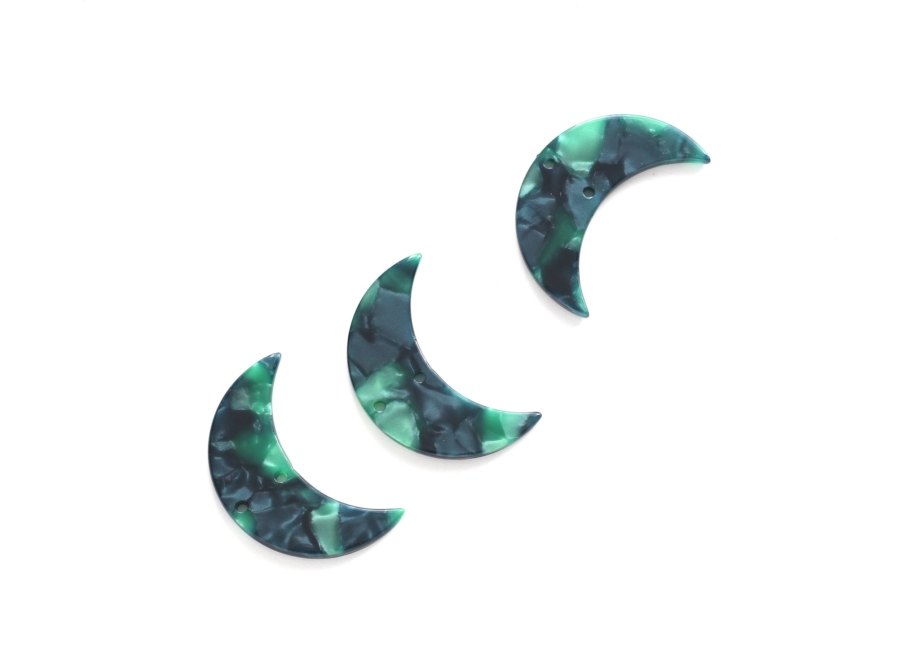 Acetate Moon Connector - Two Holes - Moon Earring and Pendant - Jewellery Supplies - Color Code: A13 - 29.9x19.4x2.6mm - AC1110CC - DOMEDBAZAAR