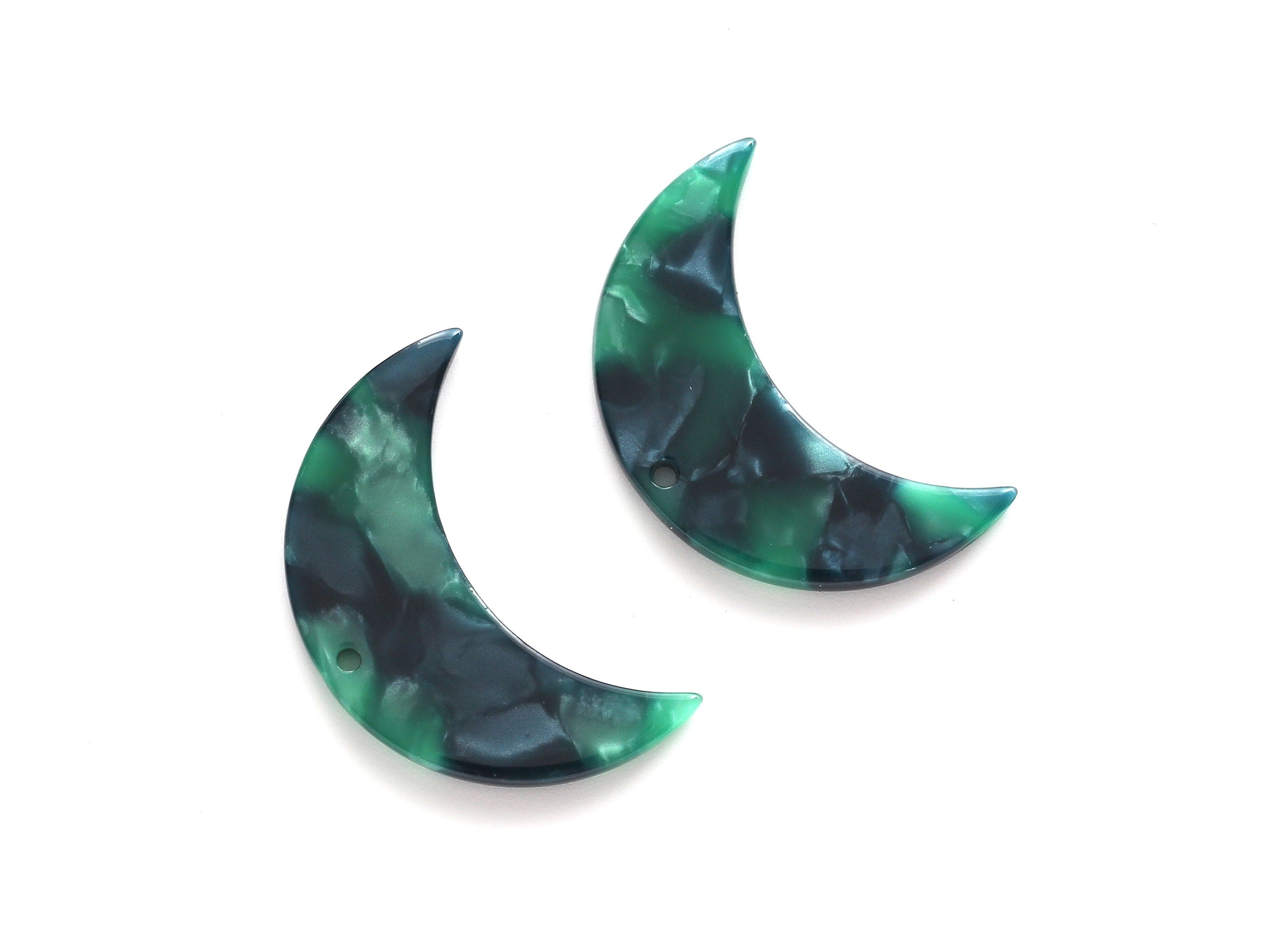 Acetate Moon Charms - 1 Holes - Moon Earring and Pendant - Earring Findings - Jewellery Supplies - Color Code: A13 - 29.9x19x2.6mm - AC1110C - DOMEDBAZAAR